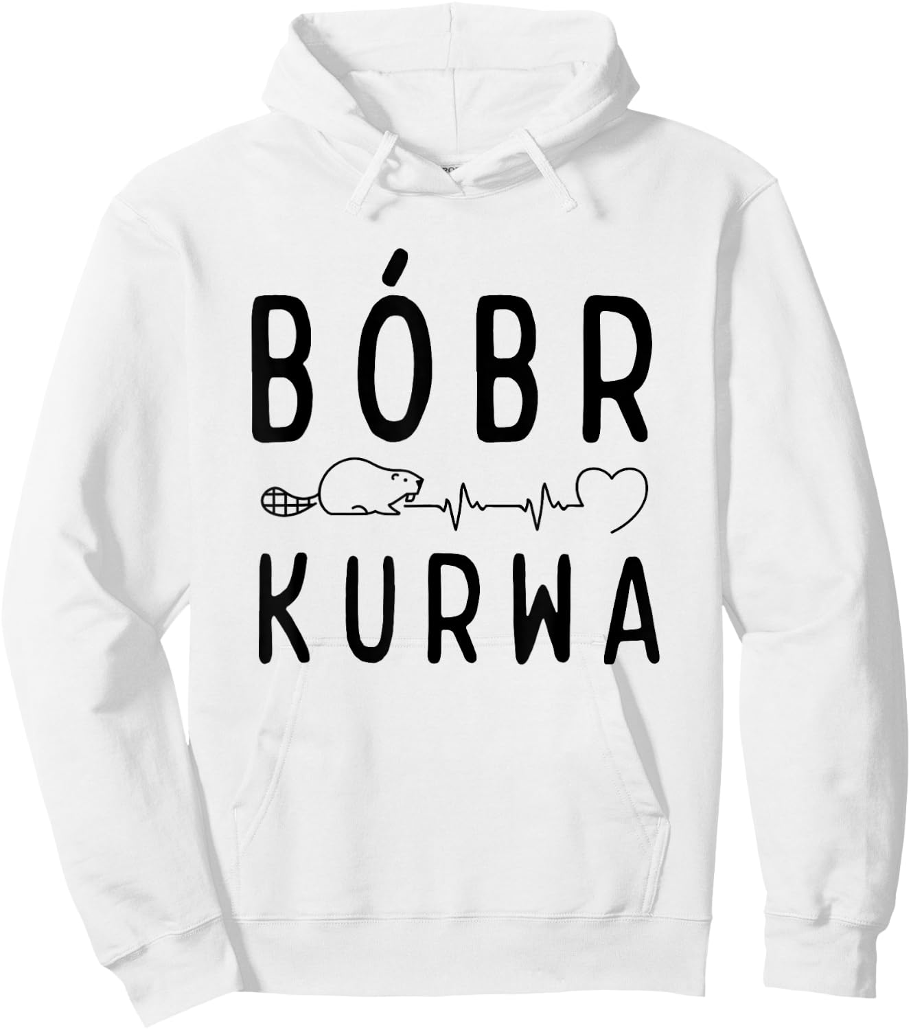 Polish Biber with "Bober Kurwa" "Yes Pierdole Bobr" , white, S Hoodie - Hoodie | White
