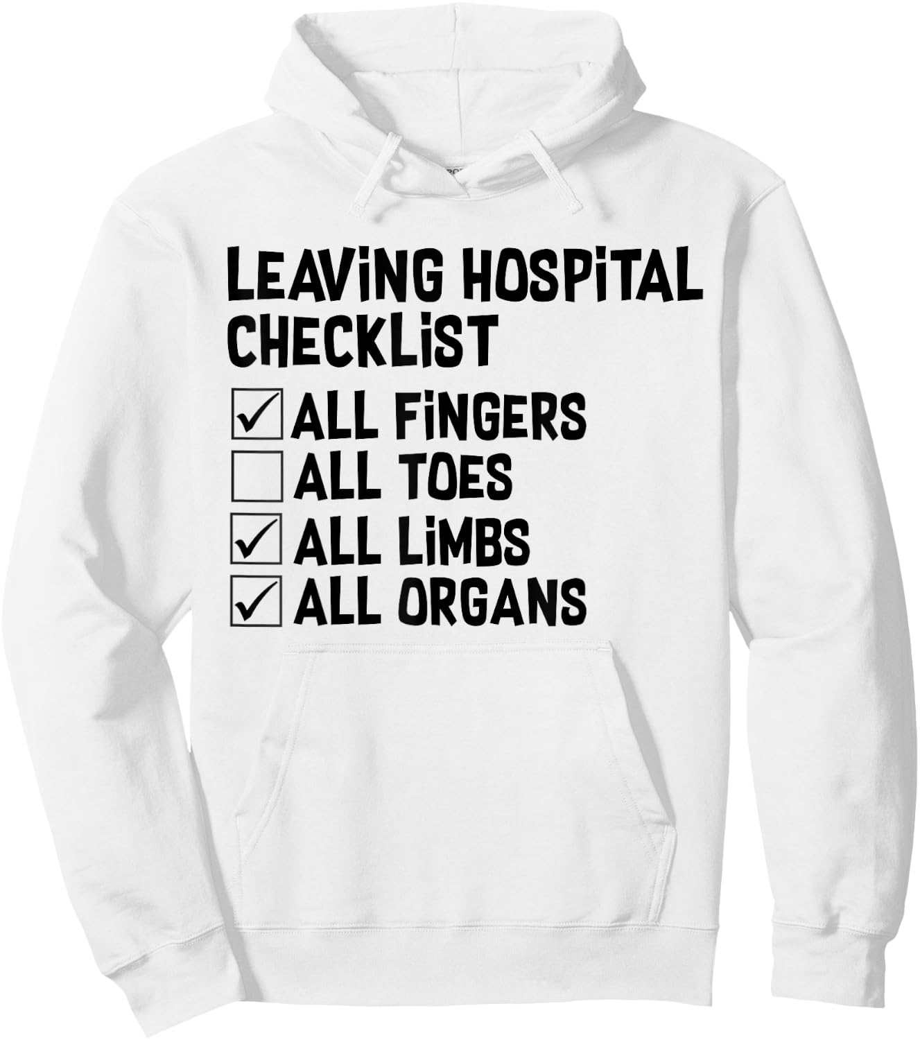Toe Amputee Funny Humor Prosthetic Amputation Hoodie - Hoodie | White