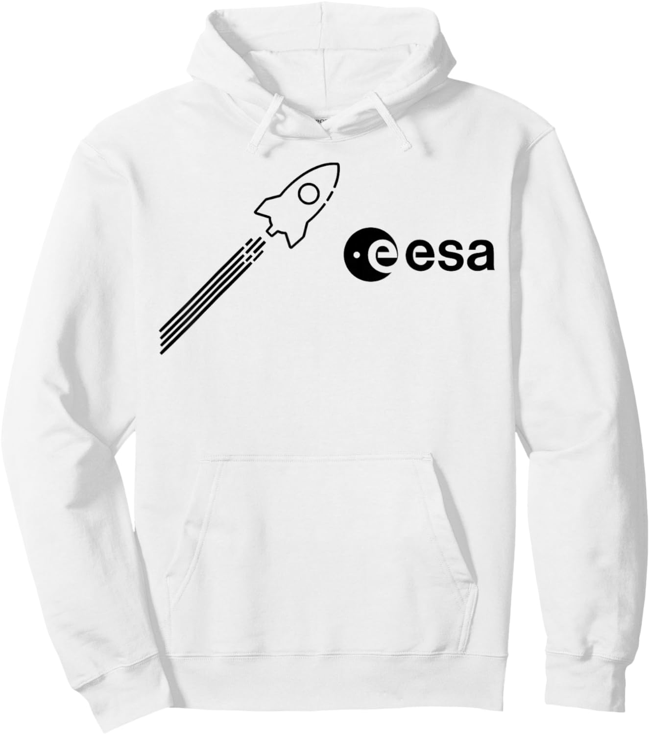ESA European Space Agency Rocket Start Logo , gray Hoodie - Hoodie | White