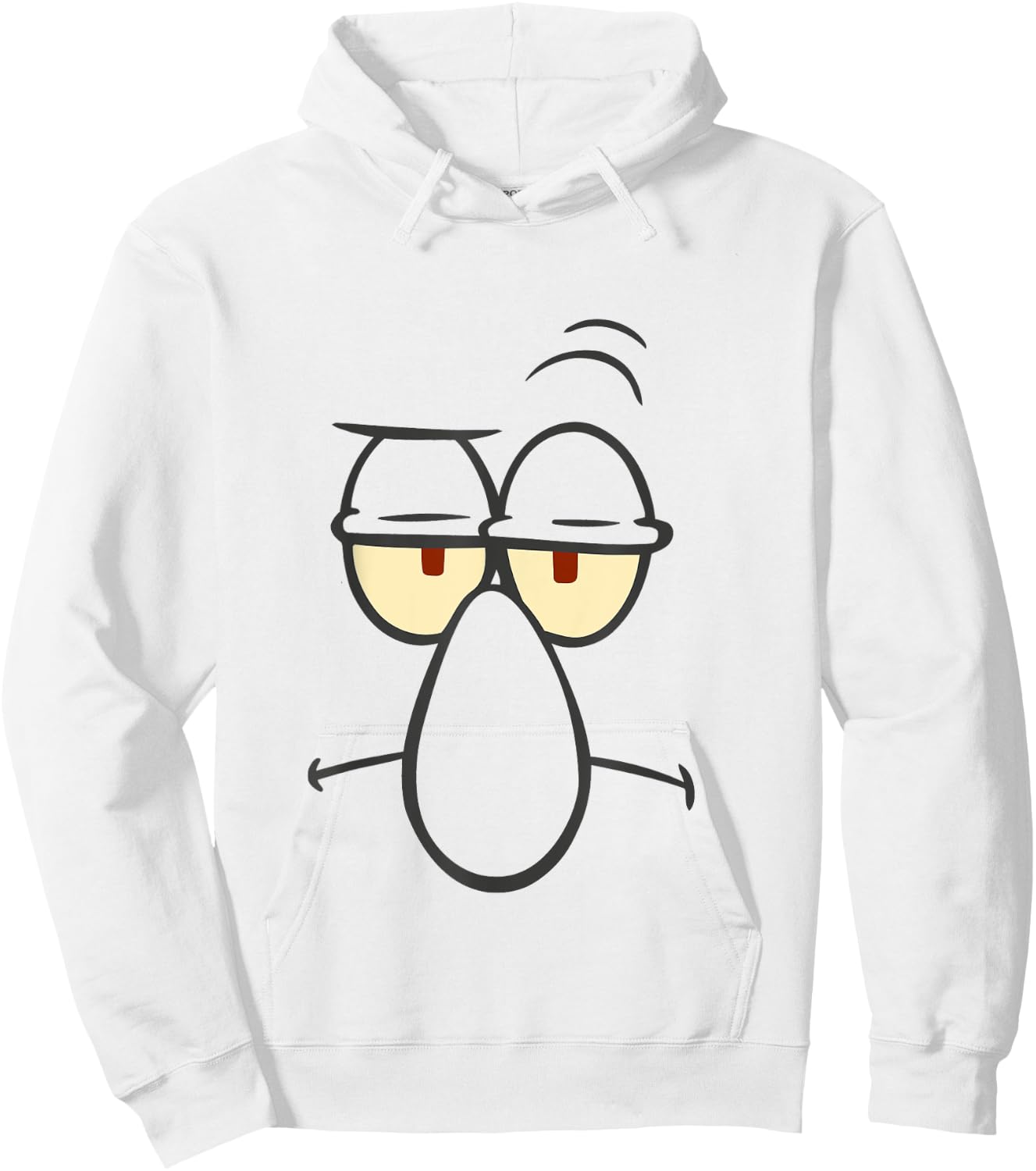 SpongeBob SquarePants Squidward Big Face Eyebrow Hoodie - Hoodie | White
