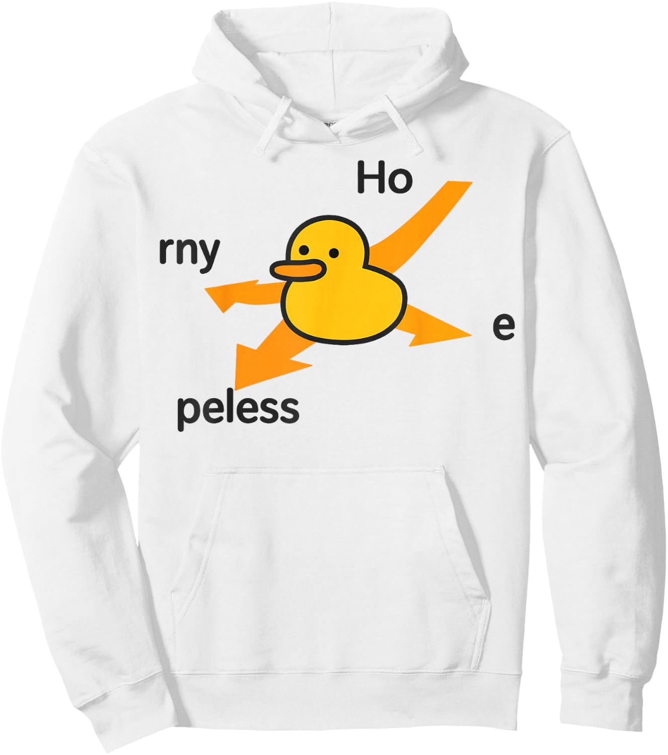 Ho Rny Peless Duck Corner Funny Dark Meme Cute Duck Hoodie - Hoodie | White
