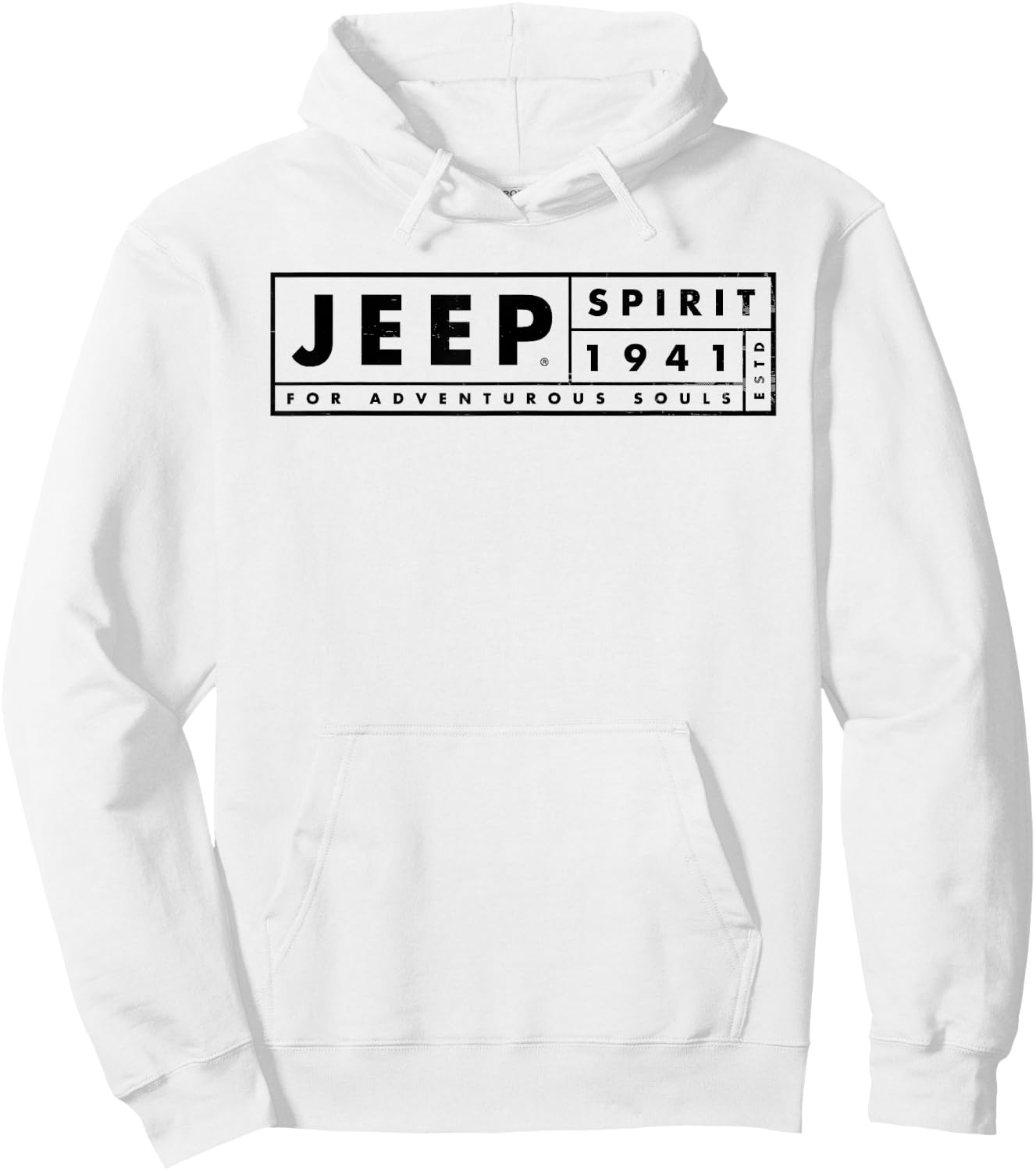 Jeep Spirit 1941 Estd for Adventurous Souls, Dark Logo , white, S Hoodie - Hoodie | White
