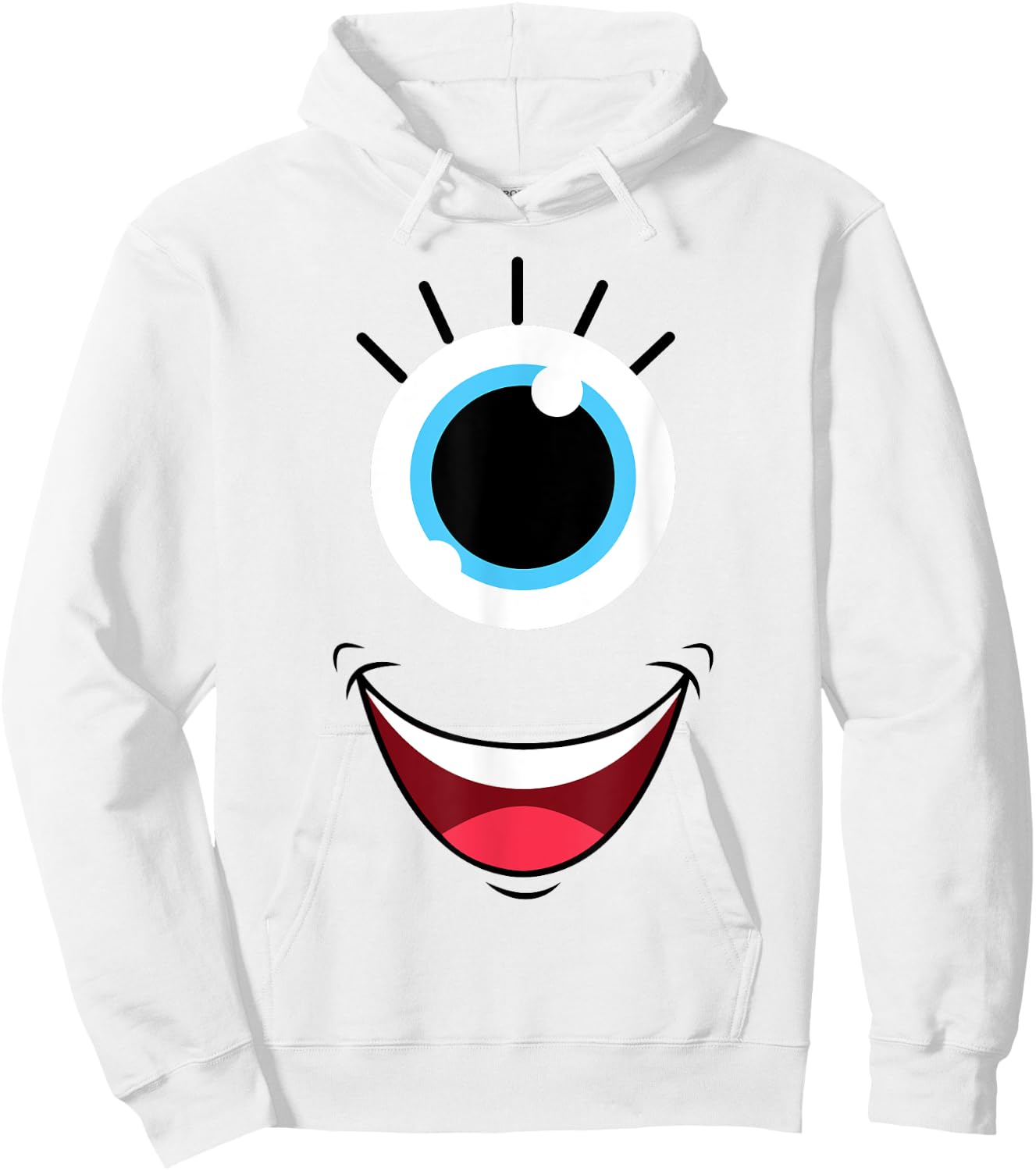 Funny Scary Monster Eyeball Face Easy Halloween Costume Hoodie - Hoodie | White