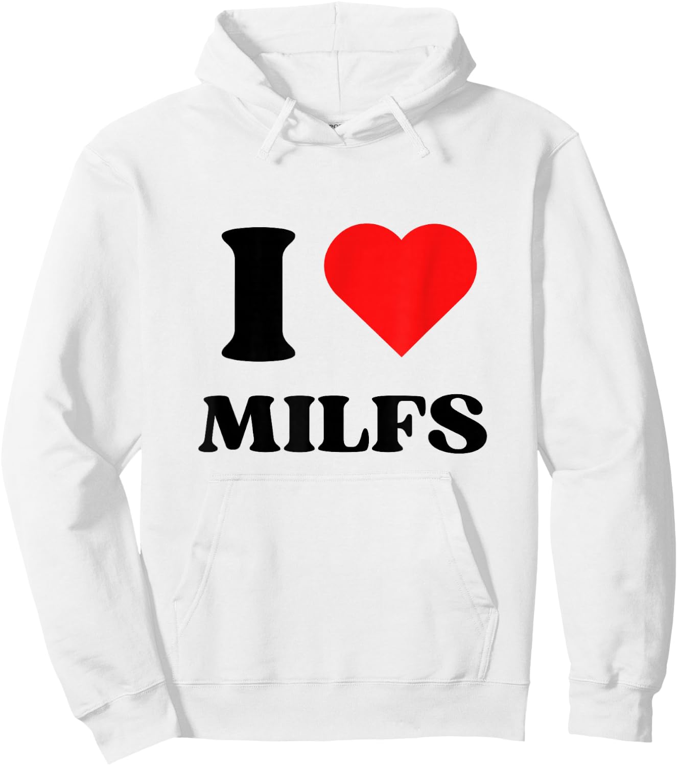 I Love Milfs I Heart Milfs Y2k Aesthetic Red Heart , white, S Hoodie - Hoodie | White