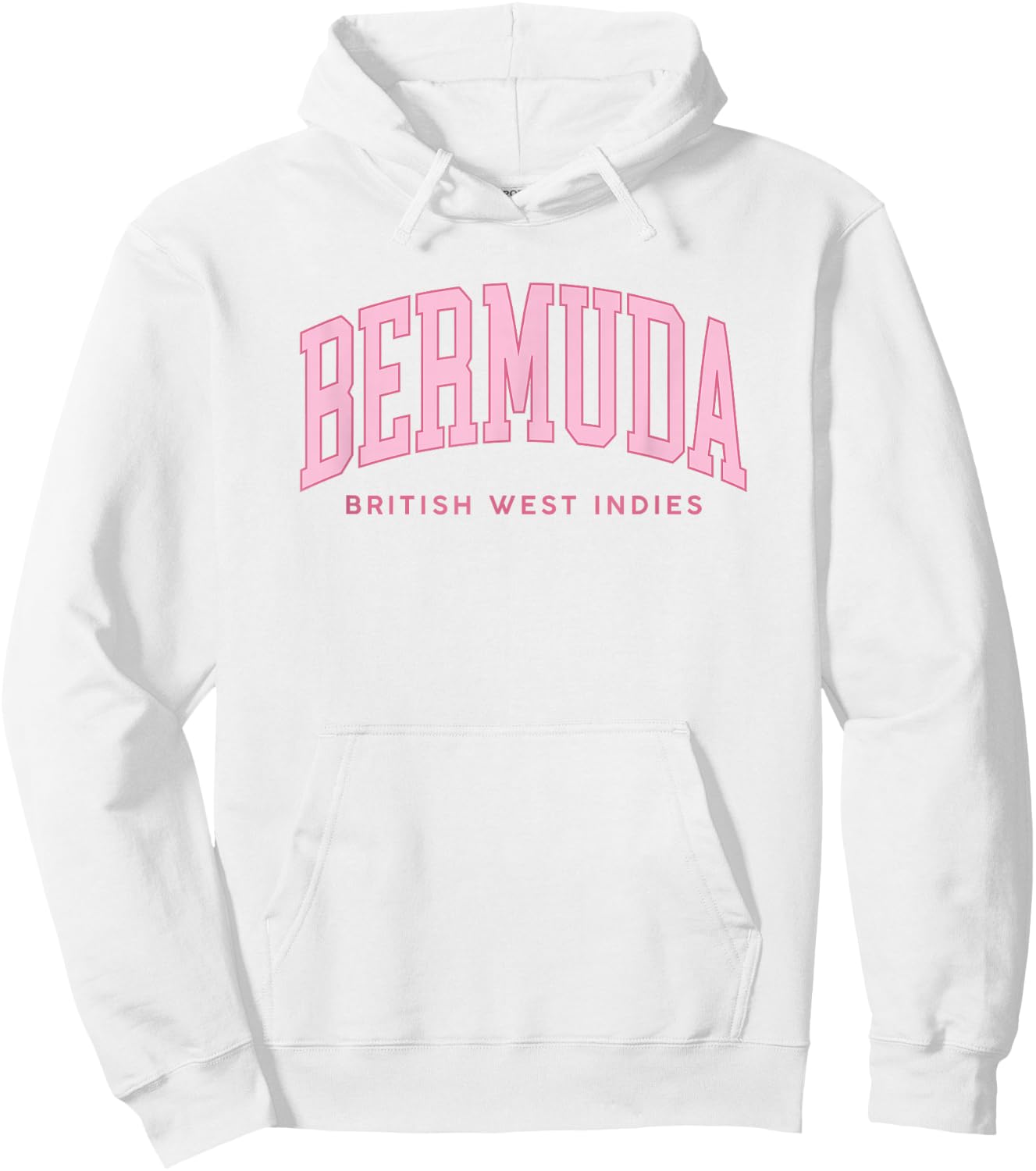 Bermuda Retro Preppy Throwback Pink Text Girls Hoodie - Hoodie | White