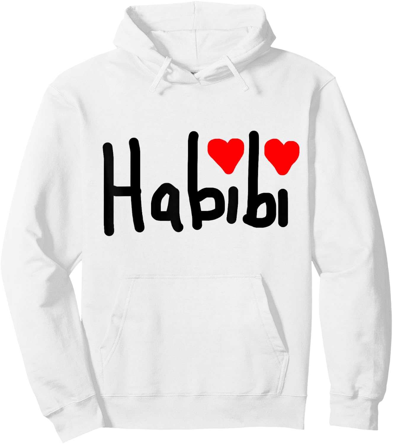 Habibi Schriftzug mit Herzchen Hoodie - Hoodie | White