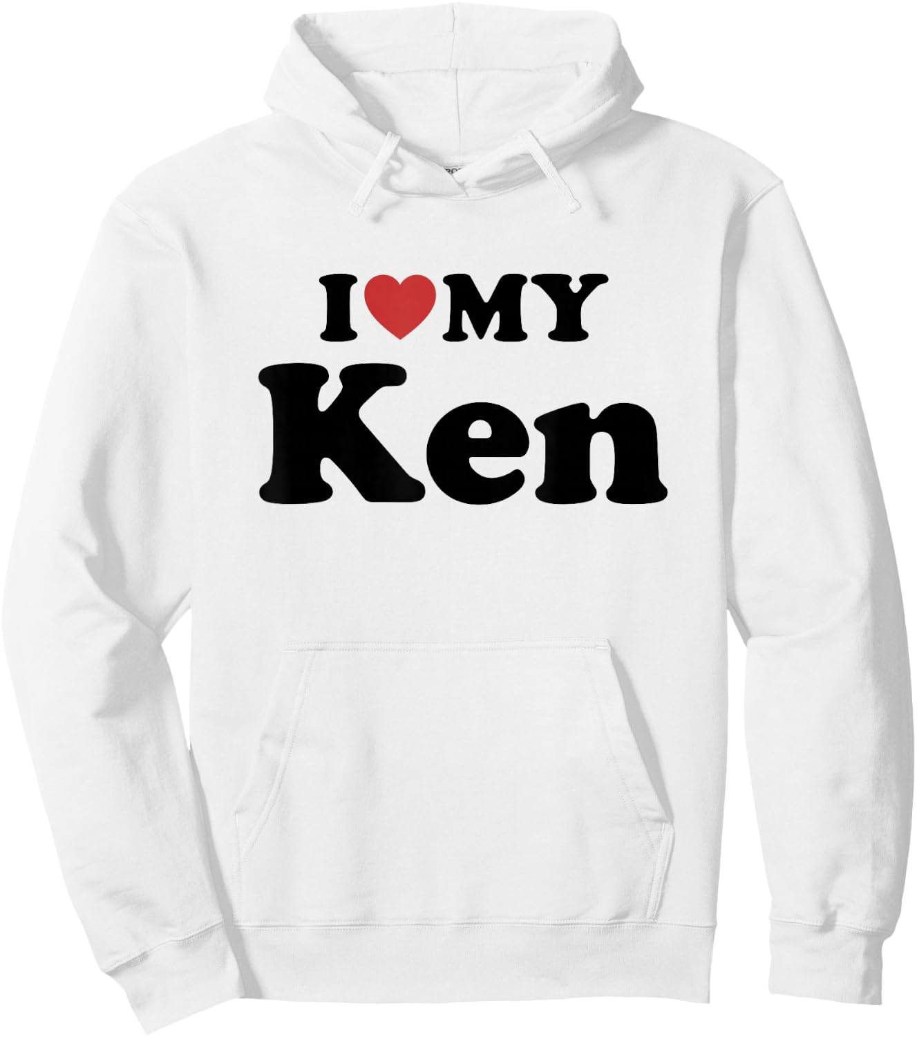 I Love My Ken Prénom Assorti Couple Hoodie - Hoodie | White