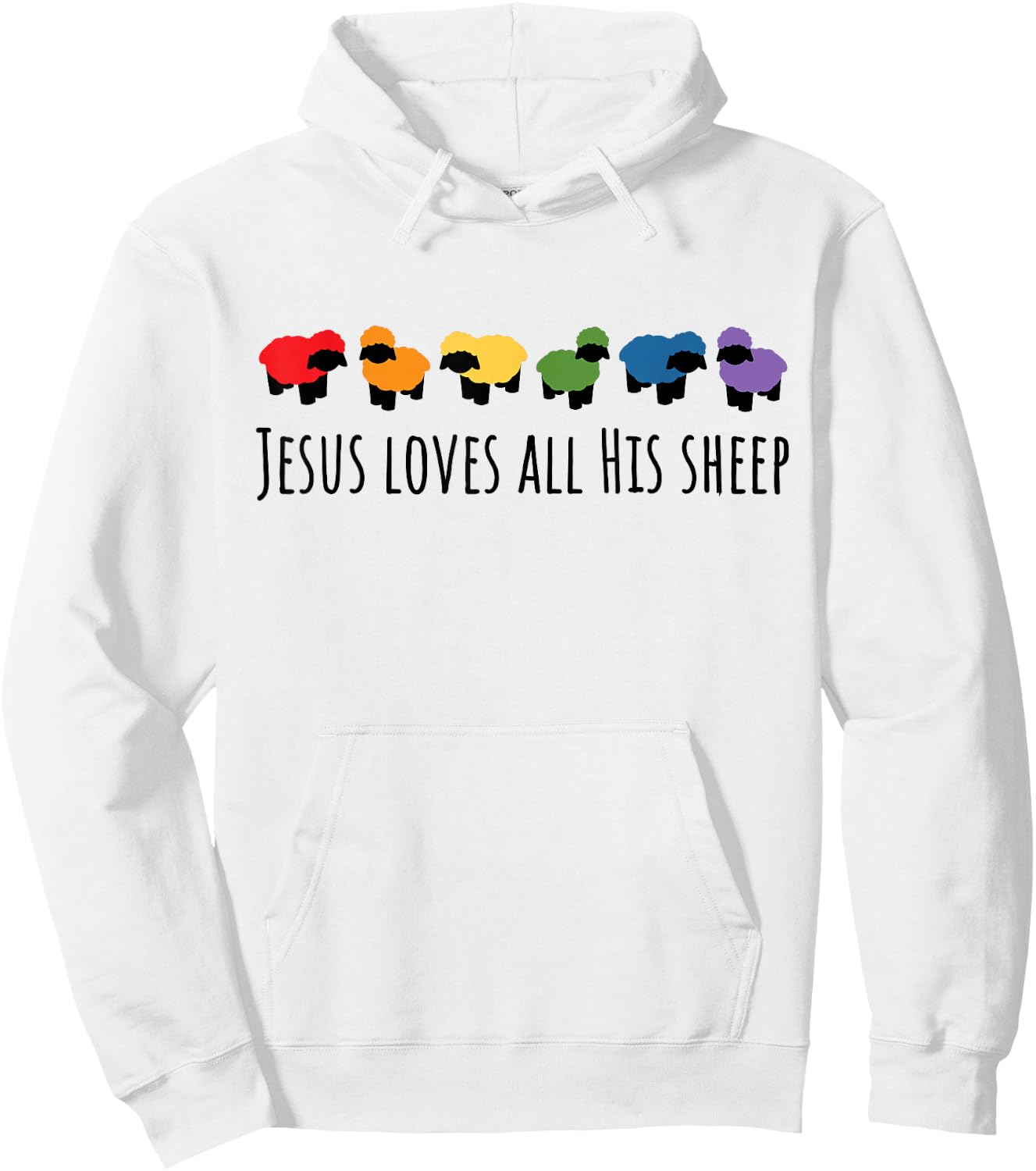 Jesus Loves All His Sheep Christian Gay Pride LGBTQIA+ Hoodie - Hoodie | White