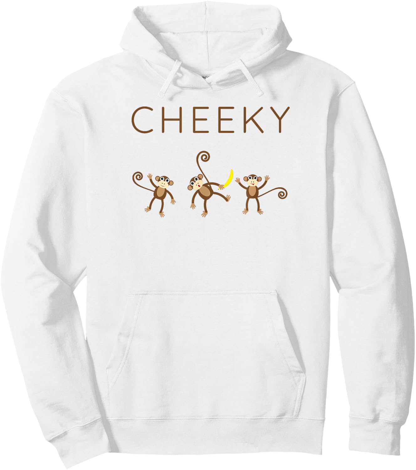 Cheeky Monkey Playful Jungle Humor Hoodie - Hoodie | White