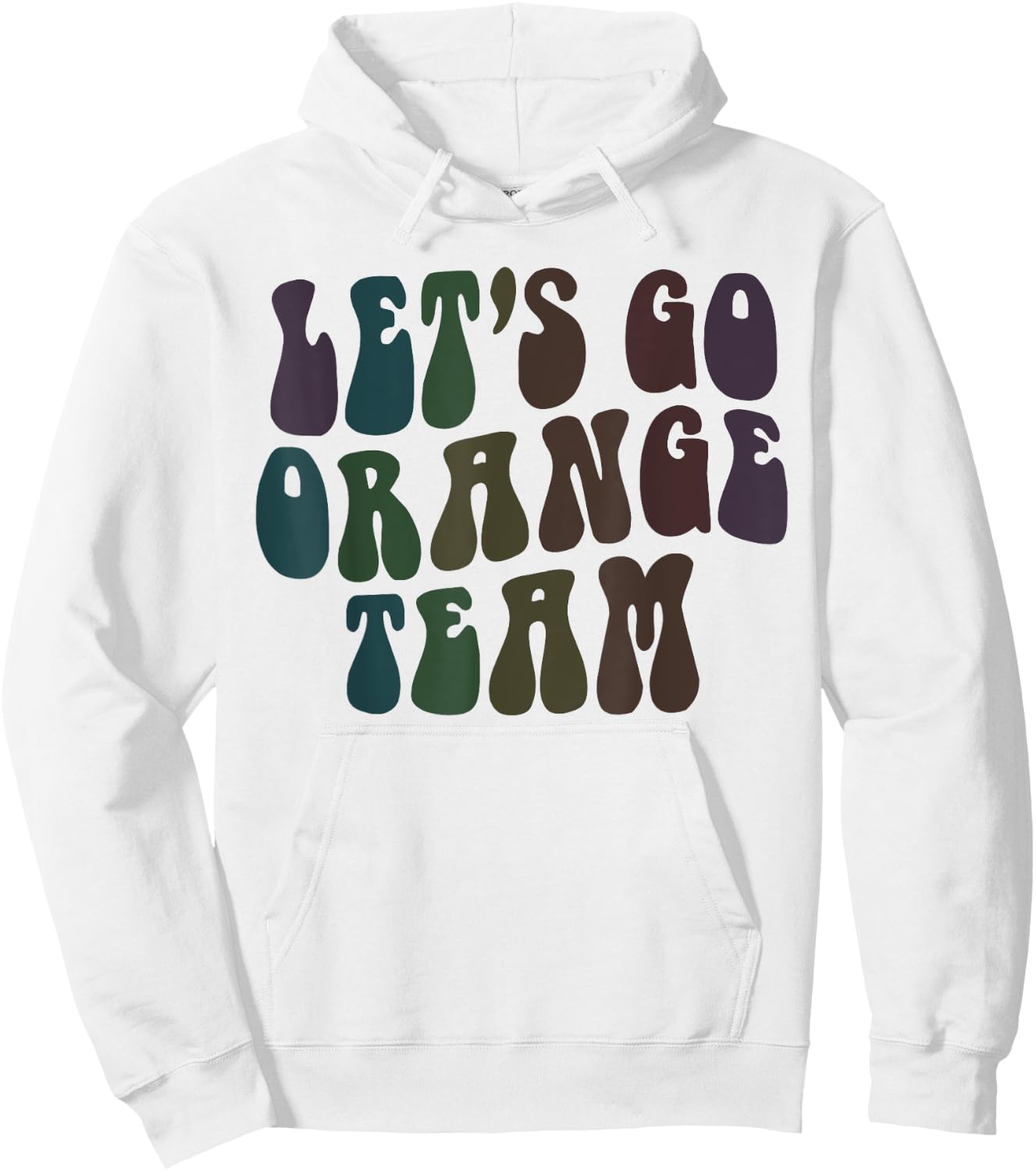 Retro LET'S GO ORANGE TEAM Competition War Game Summer Camp Hoodie - Hoodie | White