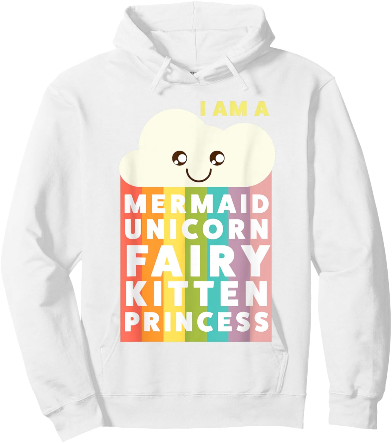 I Am A Mermaid Unicorn Fairy Kitten Princess Cute T Shirt Hoodie - Hoodie | White