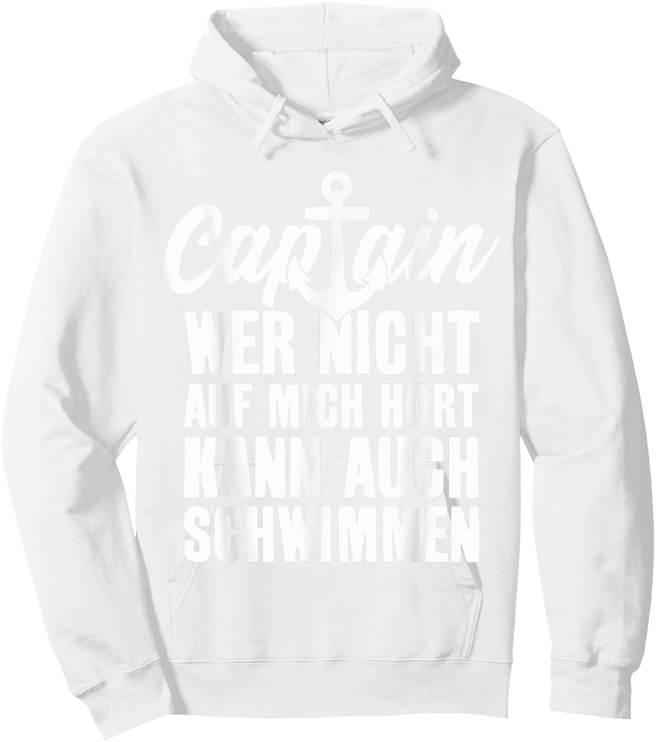 Captain Saying Anchor Nautical Design , blue, S Hoodie - Hoodie | White