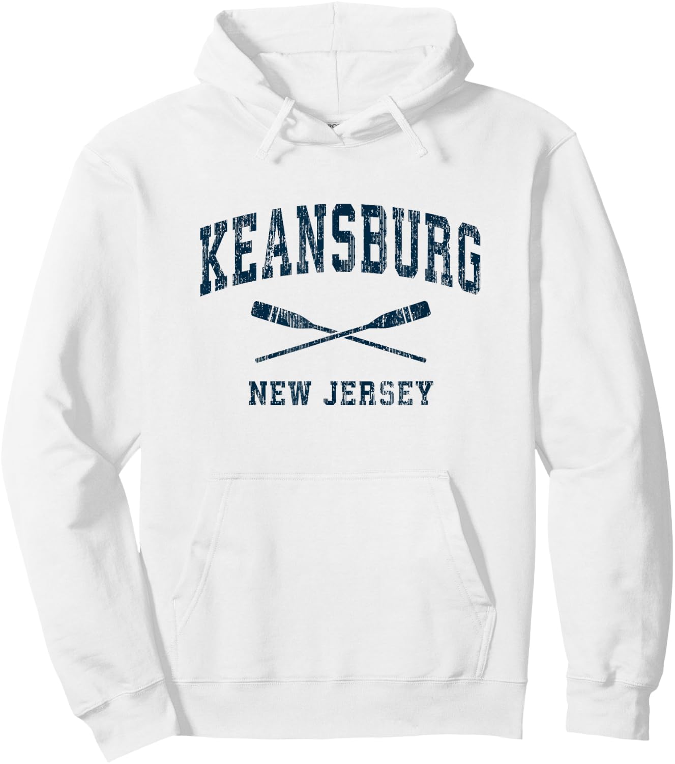 Keansburg New Jersey Vintage Nautical Paddles Sports Oars Hoodie - Hoodie | White
