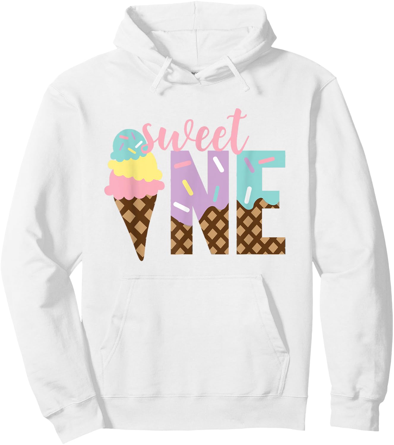 The Sweet One Ice Cream 1st First Birthday Family Mother Hoodie - Hoodie | White