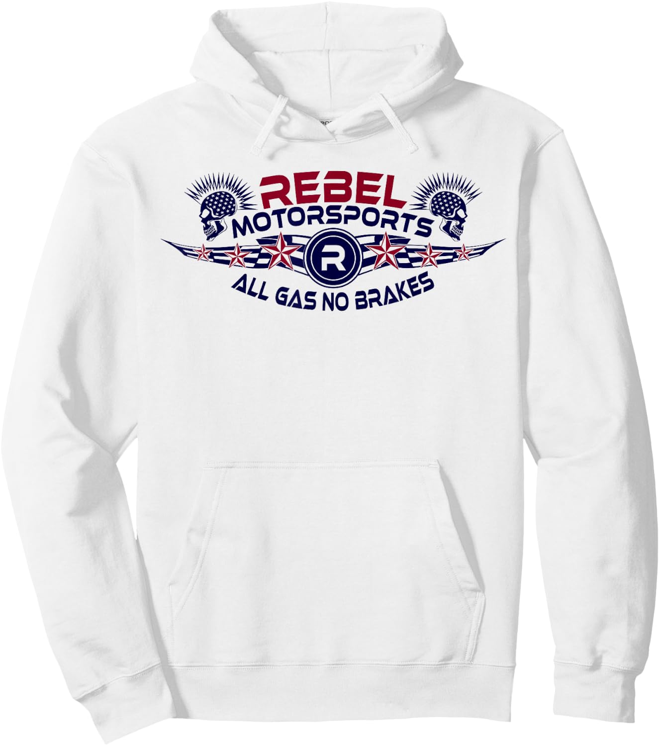 Rebel Motorsports Star-struck All Gas No Brakes Hoodie - Hoodie | White