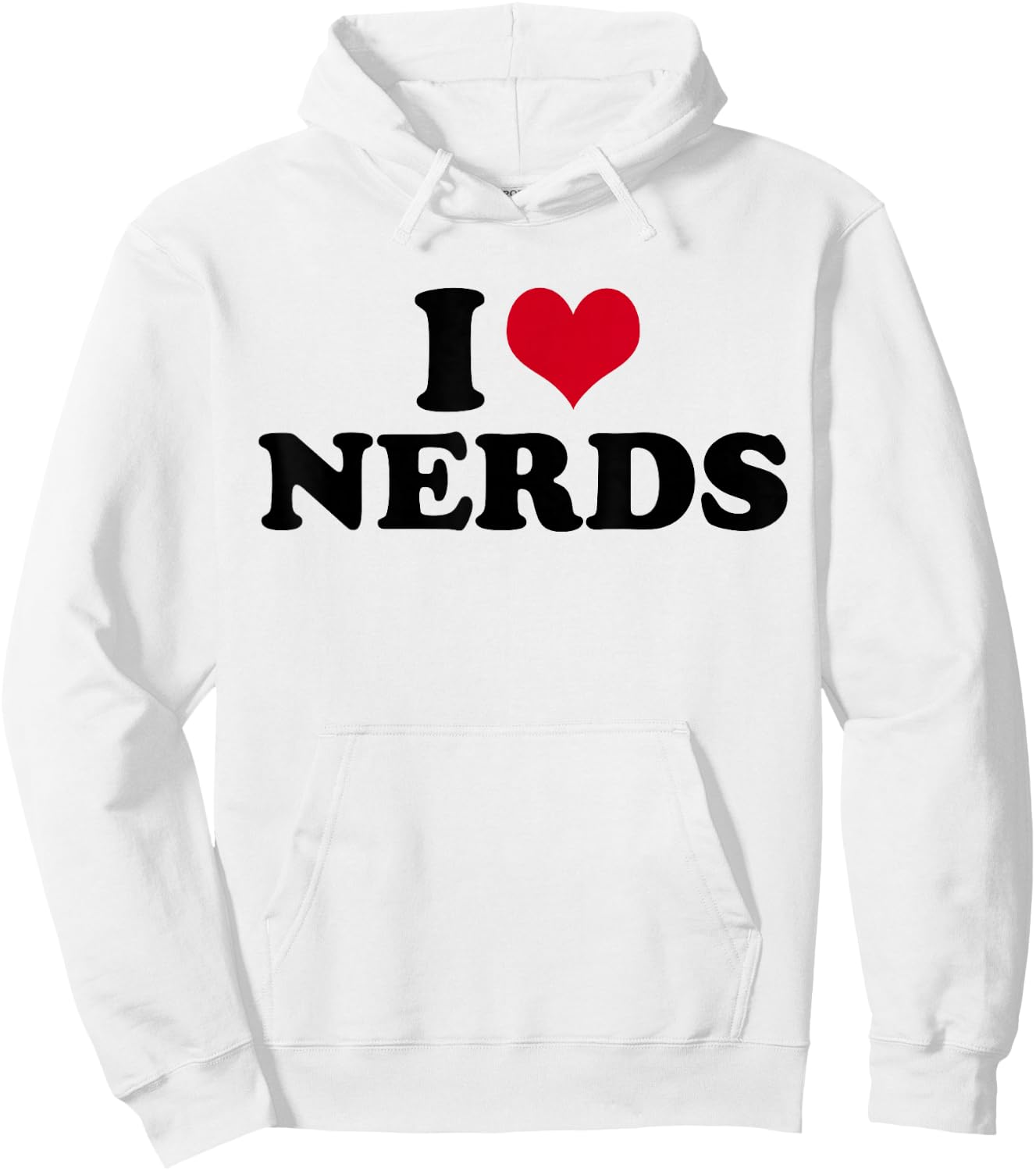 I Love Nerds , White Hoodie - Hoodie | White