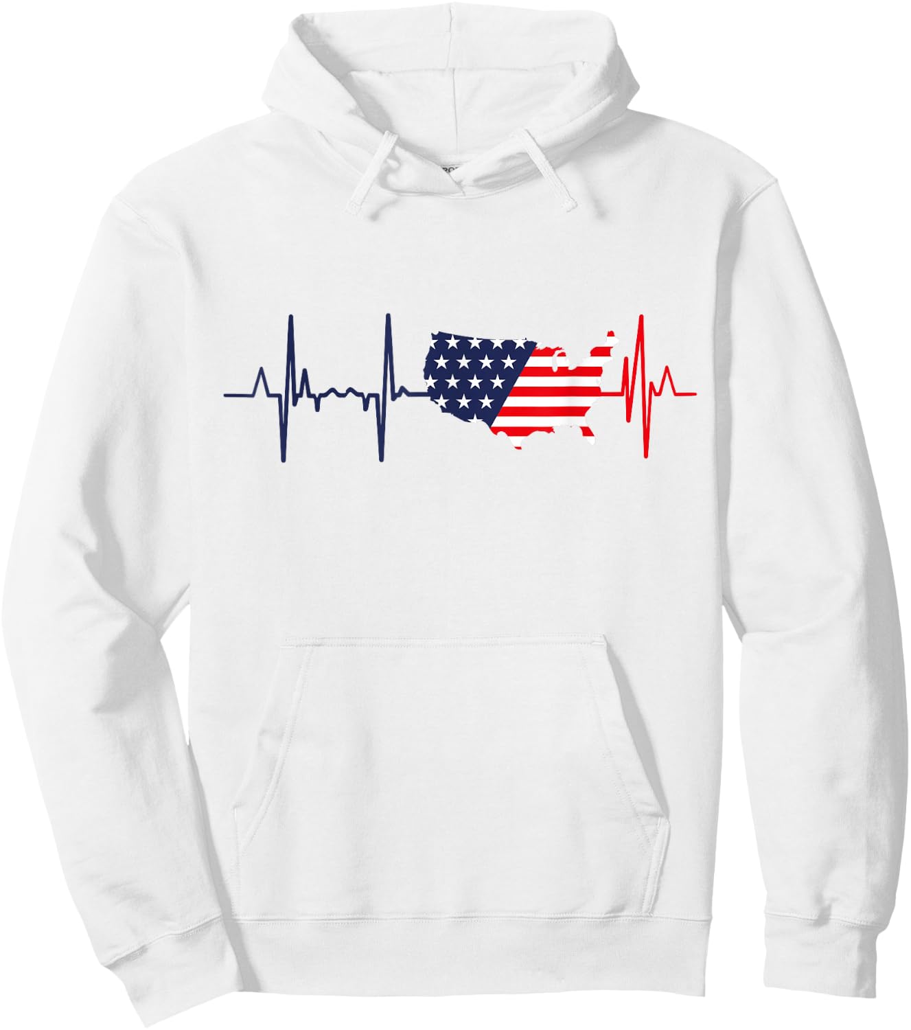 My Heart Beats for America - Patriotic USA , White Hoodie - Hoodie | White