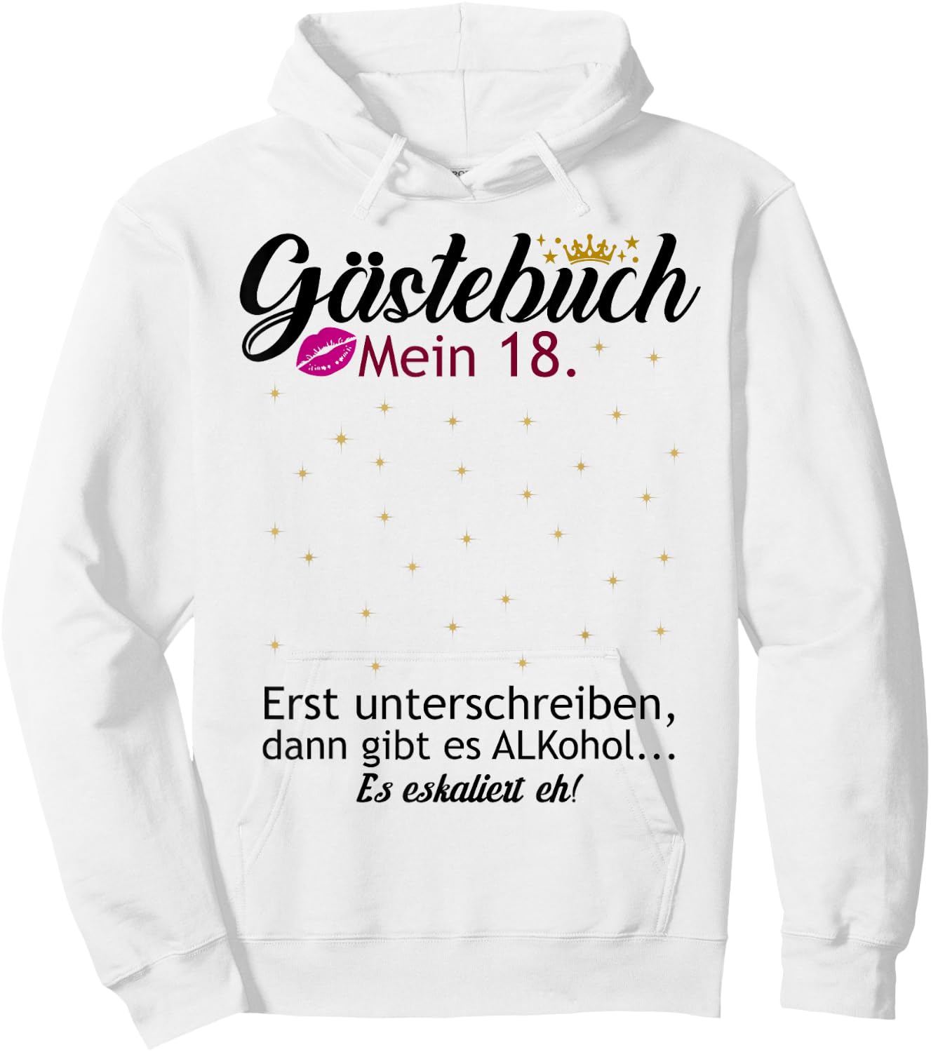 18th Birthday Guest Book Boy Girl Funny Design , White, s Hoodie - Hoodie | White