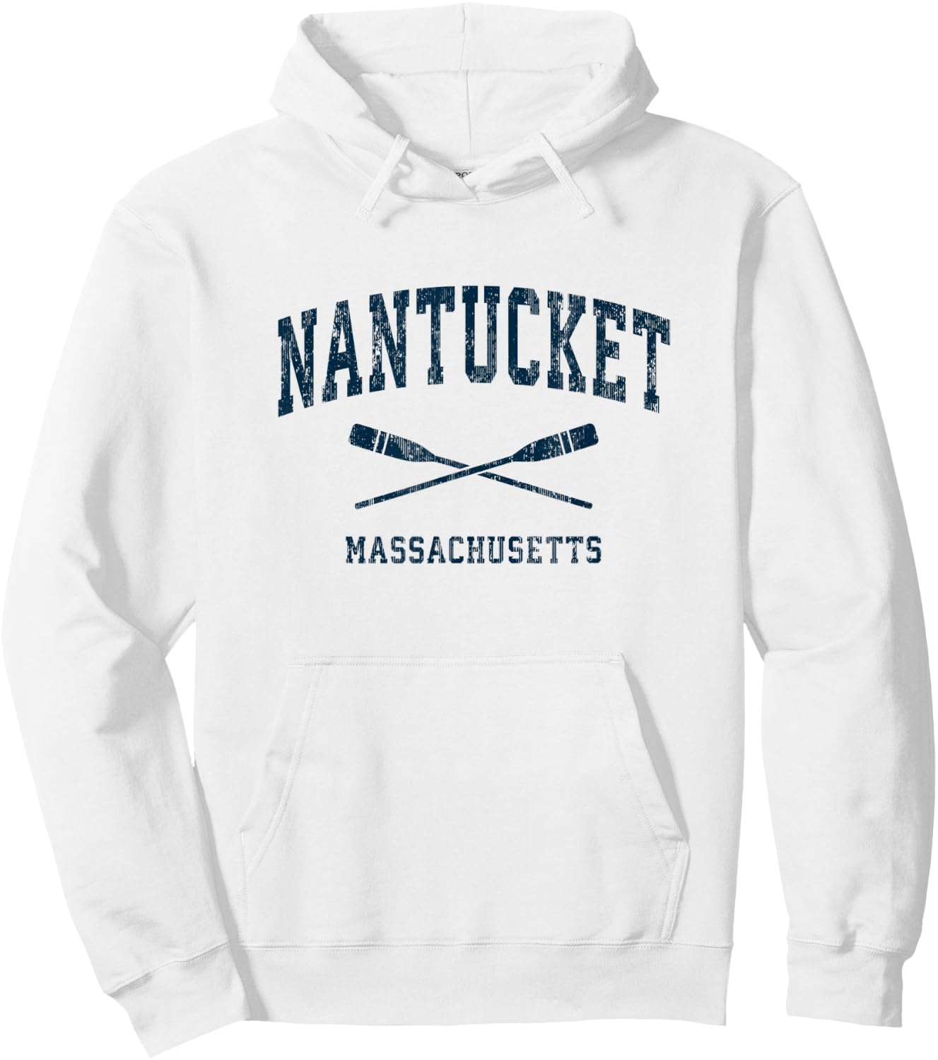 Nantucket Massachusetts Vintage Nautical Paddles Sports Oars Hoodie - Hoodie | White
