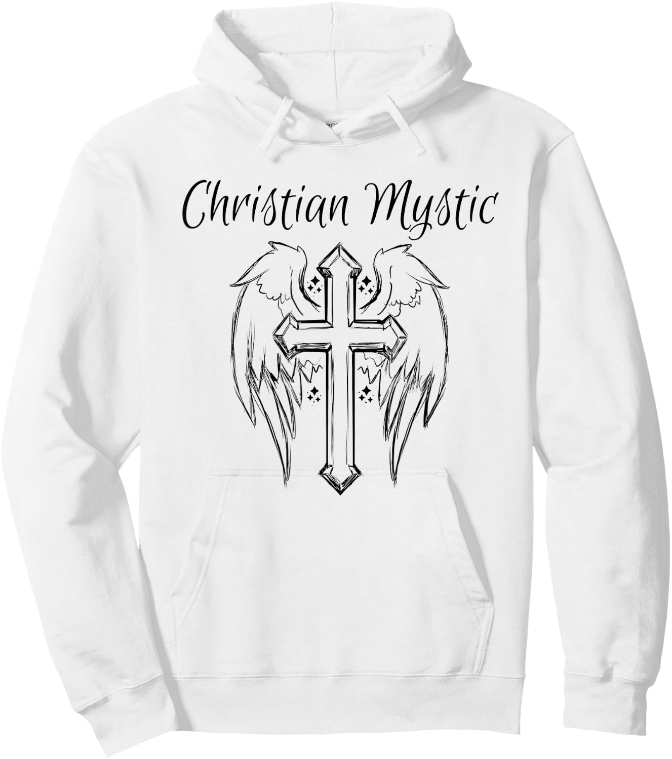 Christian Mystic Angel Cross Shirt Psychic Gift Hoodie - Hoodie | White