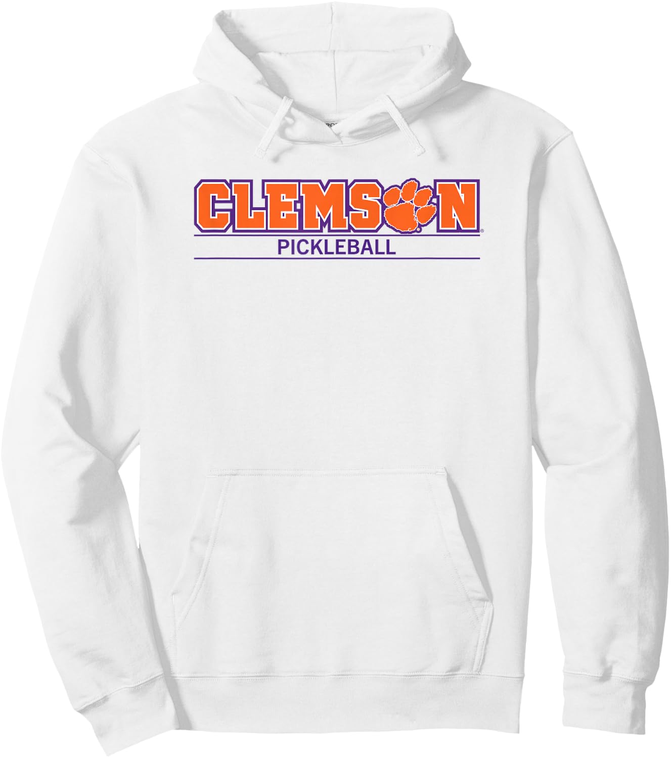 Campus Lab Clemson Tigers -Adults & Kids Grey Modern Classic Collared Neck Short Sleeve Hoodie - Hoodie | White