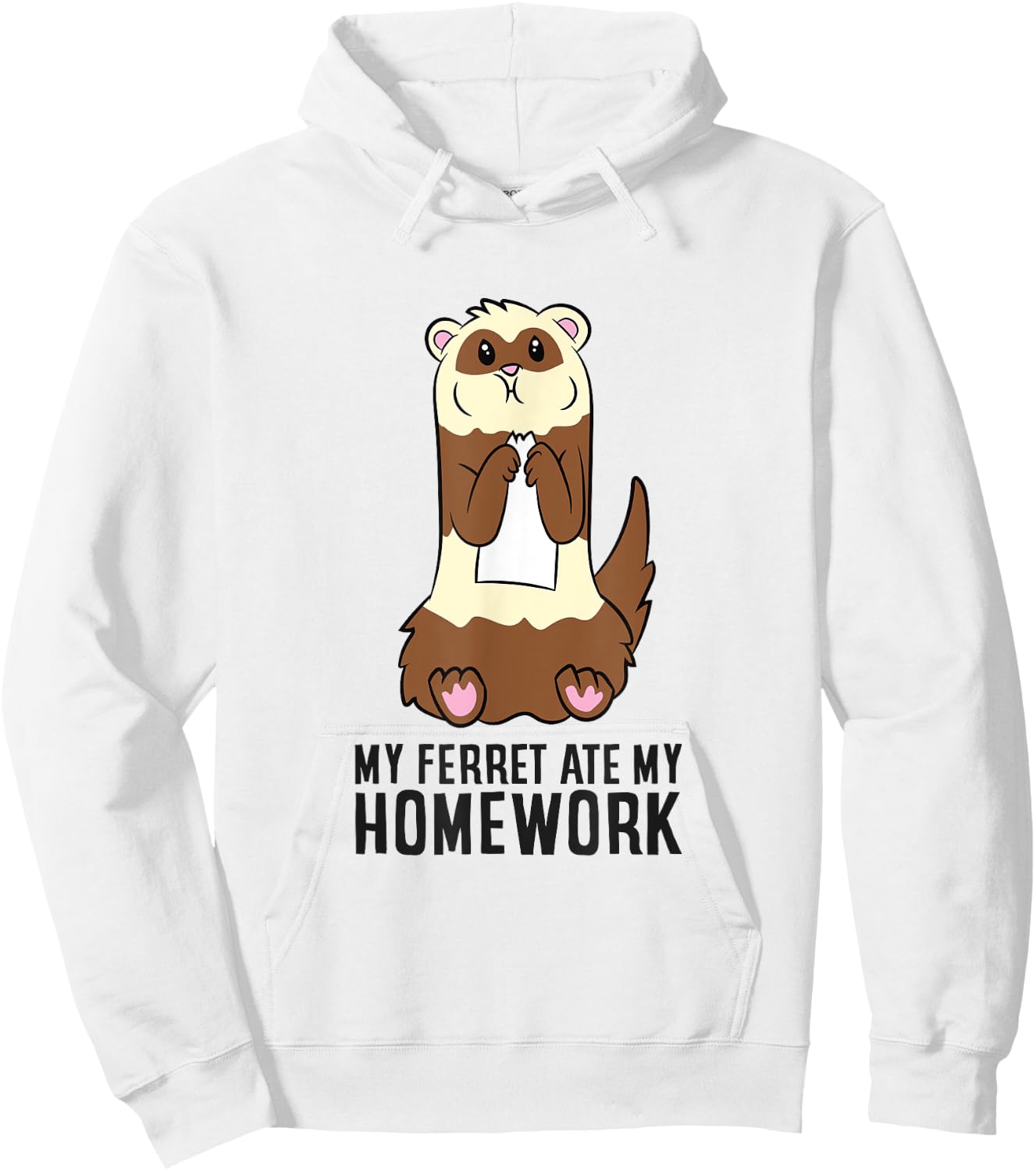 Ferret School Homework My Ferret Ate My Homework Hoodie - Hoodie | White