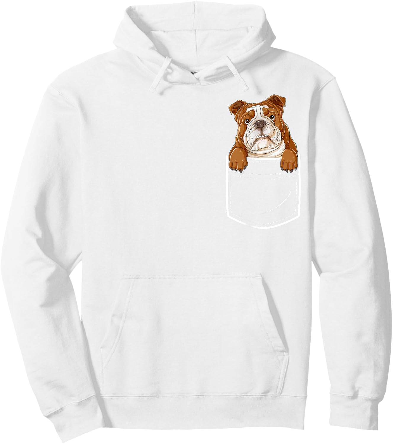 English Bulldog in Your Front Pocket T Shirt Dog Animals Women Kids Hoodie - Hoodie | White