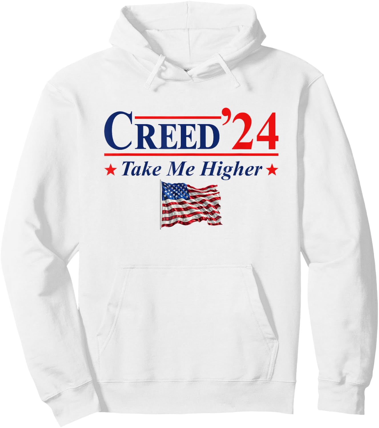 Creed '24 Take Me Higher Creed 2024 Take Me Higher Us Flag Hoodie - Hoodie | White