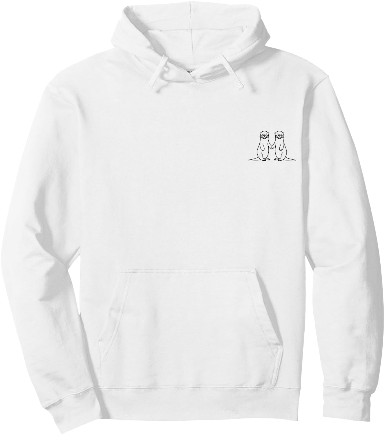 Otter Minimalism , White Hoodie - Hoodie | White