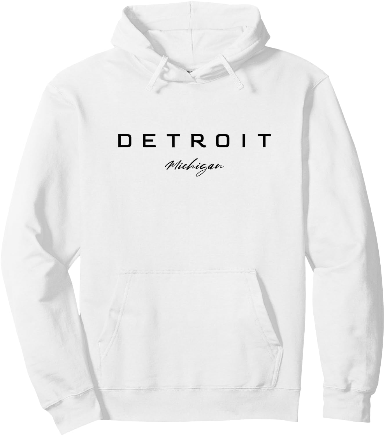 Detroit State of Michigan USA Lettering Detroit Hoodie - Hoodie | White