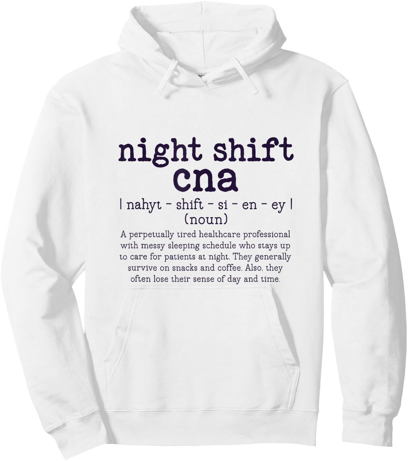 Retro Night Shift CNA Definition Certified Nursing Assistant Hoodie - Hoodie | White