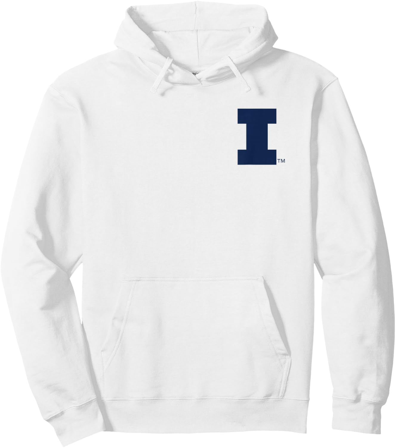 Illinois Fighting Illini Left Chest Icon Officially Licensed Hoodie - Hoodie | White