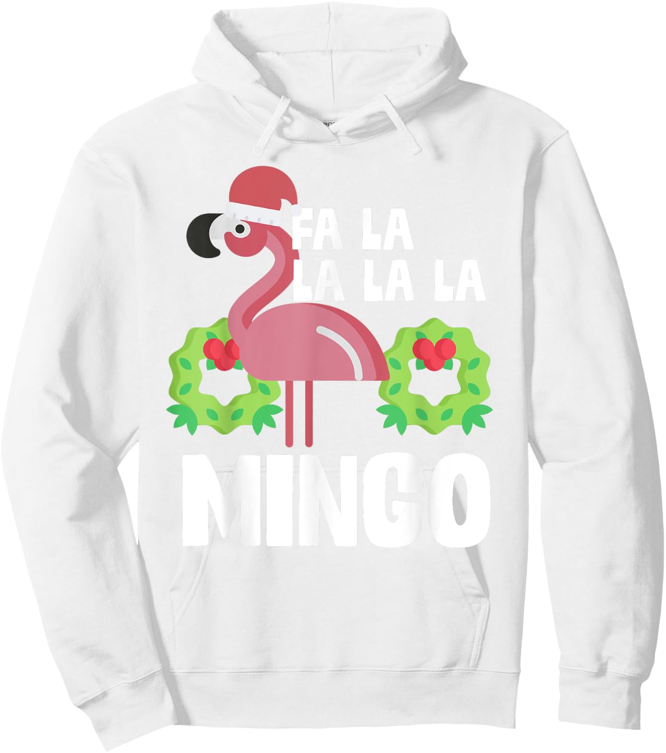 Fa La La Mingo Santa Christmas Flamingo Gift Hoodie - Hoodie | White