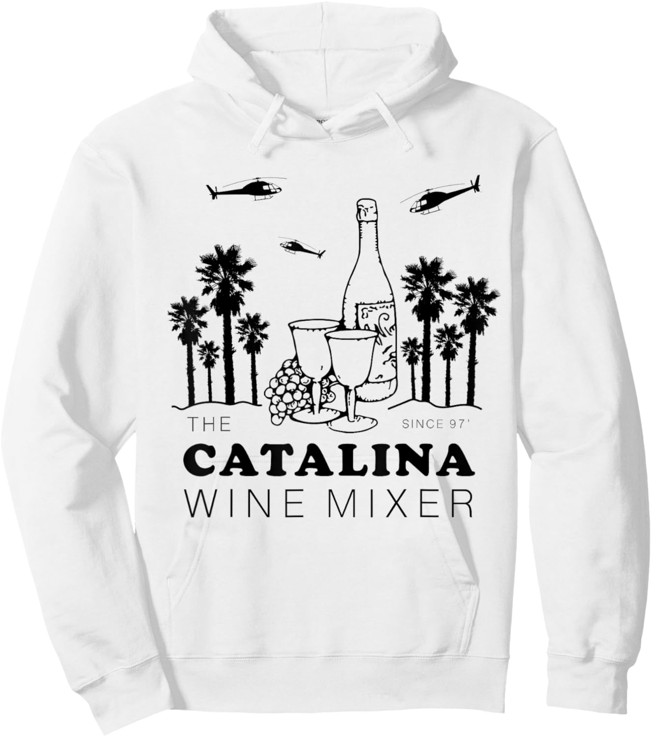Catalina Wine Mixer Funny Men Women Short Sleeve Hoodie - Hoodie | White