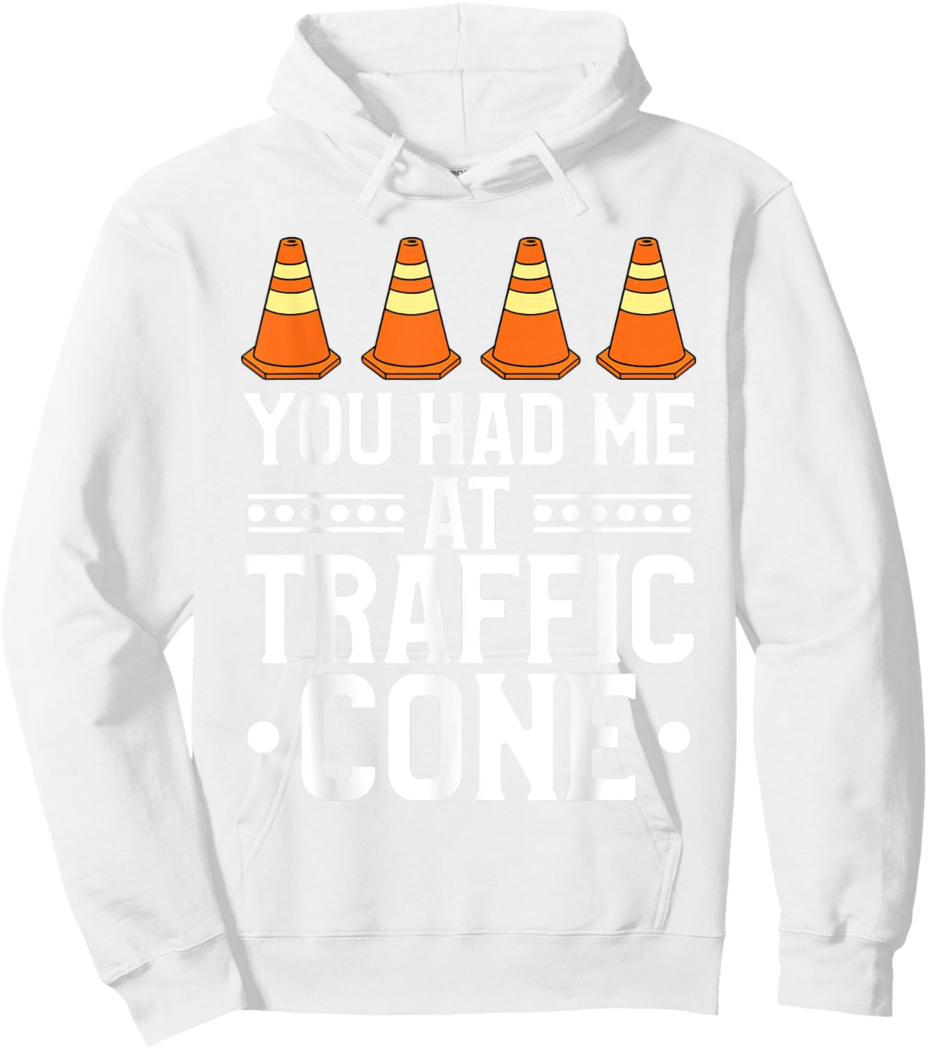 Halloween Costume Funny Lazy Halloween Traffic Cone Hoodie - Hoodie | White