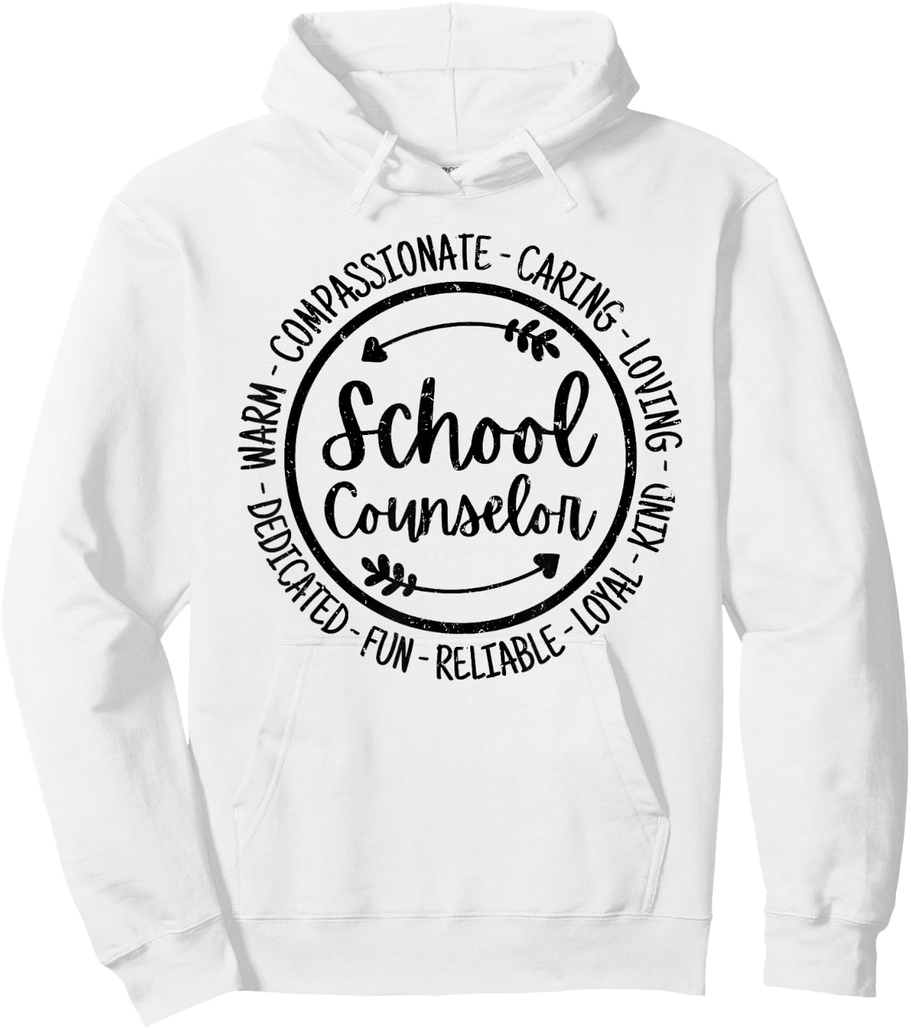 School Counselor Guidance Counselor Vintage Distressed Hoodie - Hoodie | White