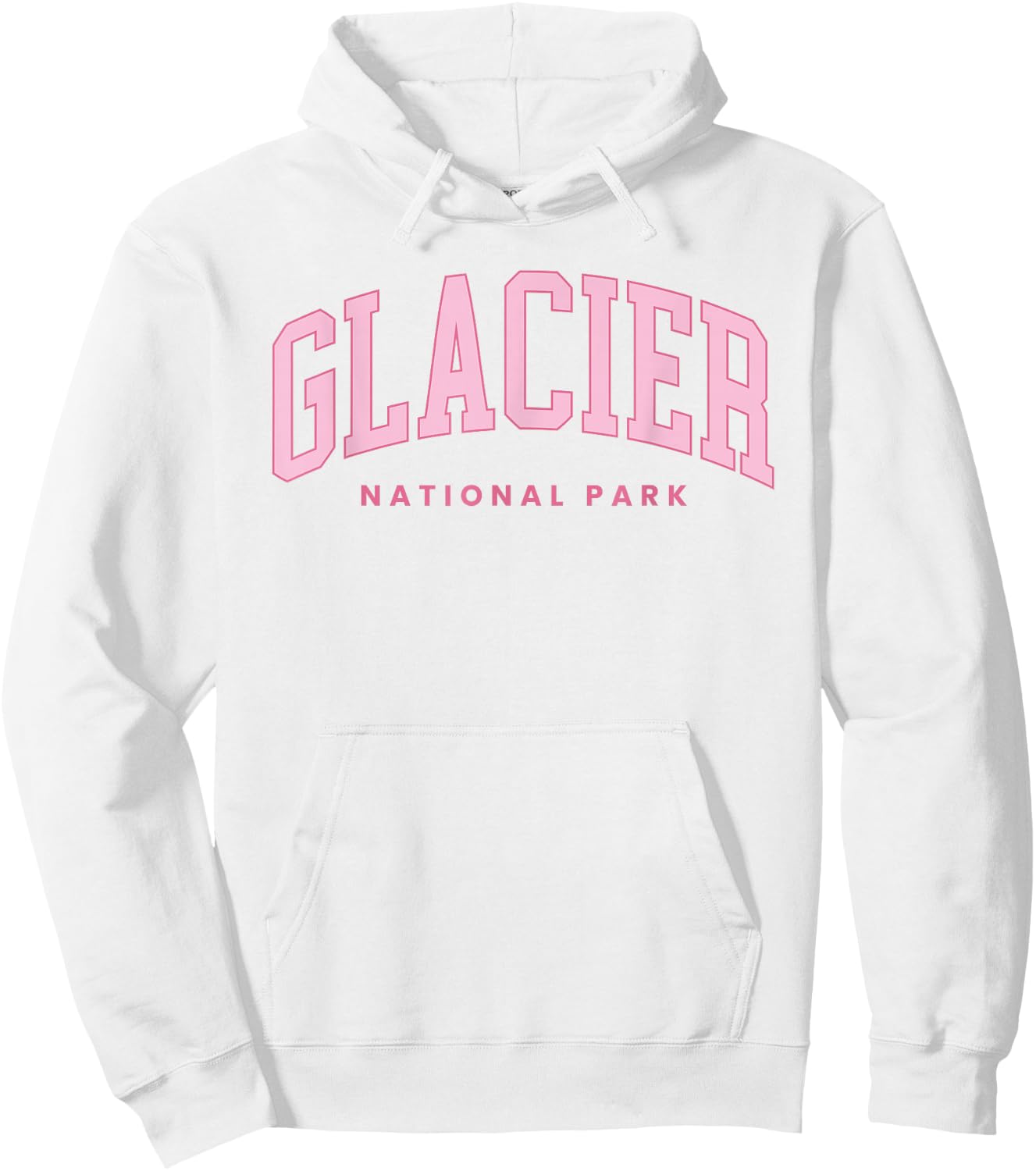 Retro Glacier National Park Preppy Throwback Hiking Hoodie - Hoodie | White