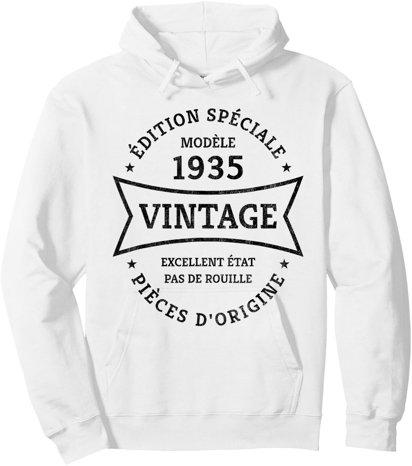 Vintage 90th Birthday Born in 1935 Vintage 90 Years Gift , white, S Hoodie - Hoodie | White