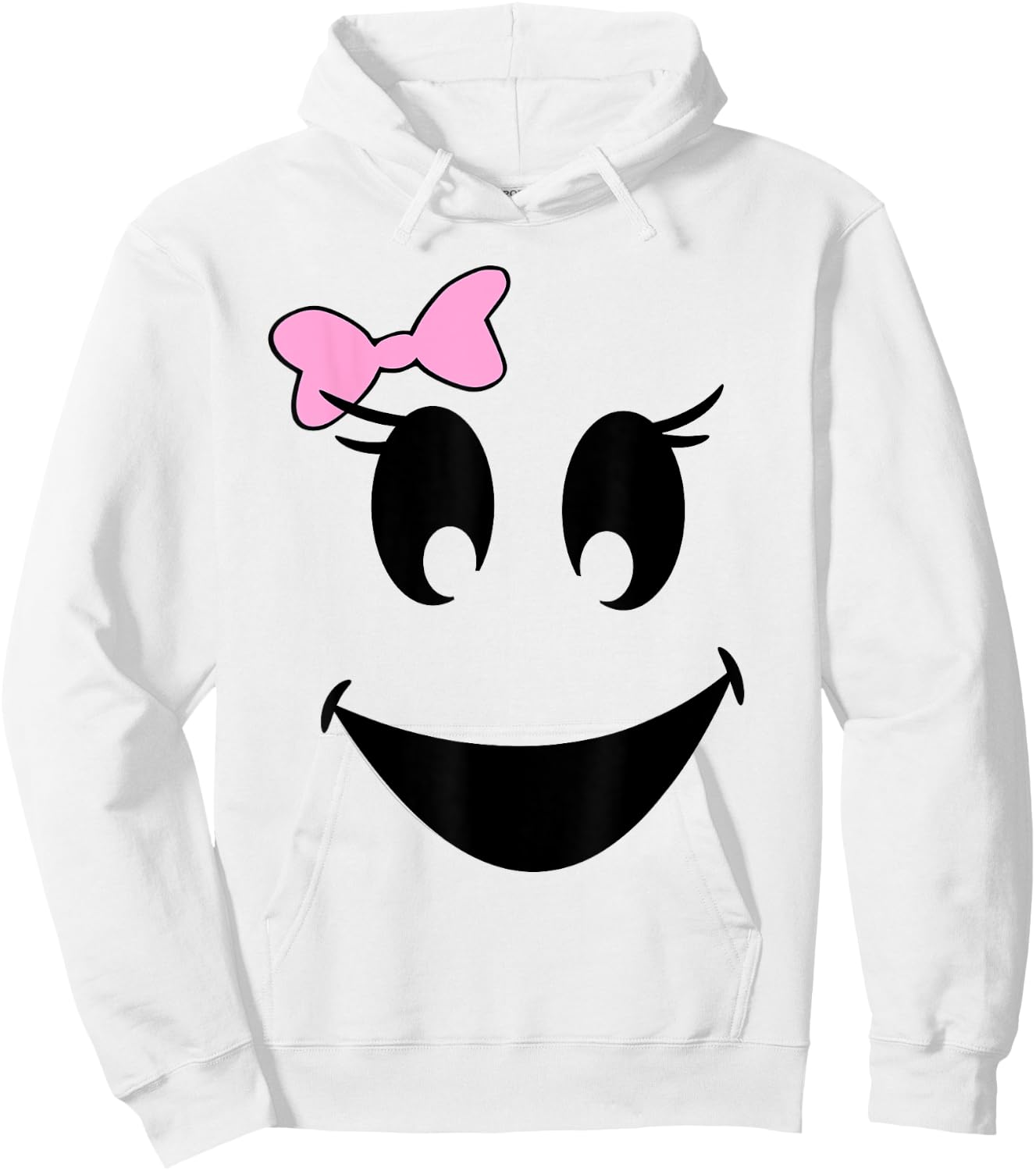 Cute Girl Ghost With Bow Ghoul Face Halloween T Shirt Hoodie - Hoodie | White