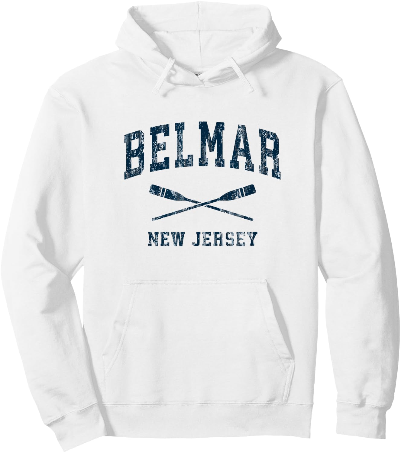 Belmar New Jersey Vintage Nautical Paddles Sports Oars Hoodie - Hoodie | White