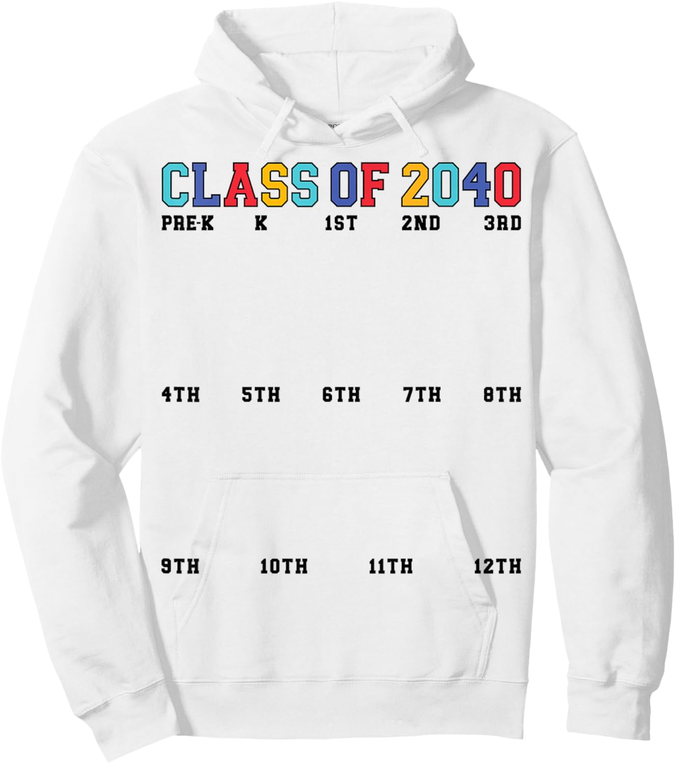 Grow with Me Class of 2040 Handprint PreK - 12th Grade Pre K Hoodie - Hoodie | White