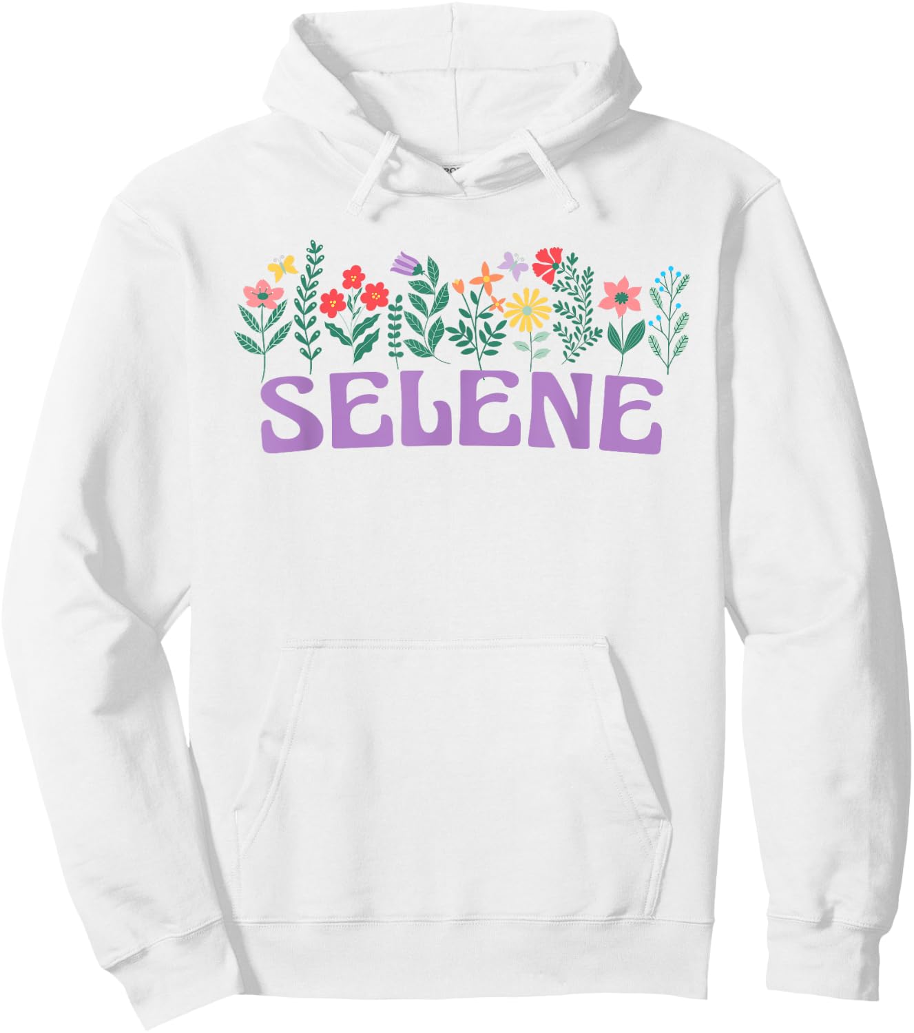 Wildflower Floral Selene Name Mother's Day Women's , white, S Hoodie - Hoodie | White