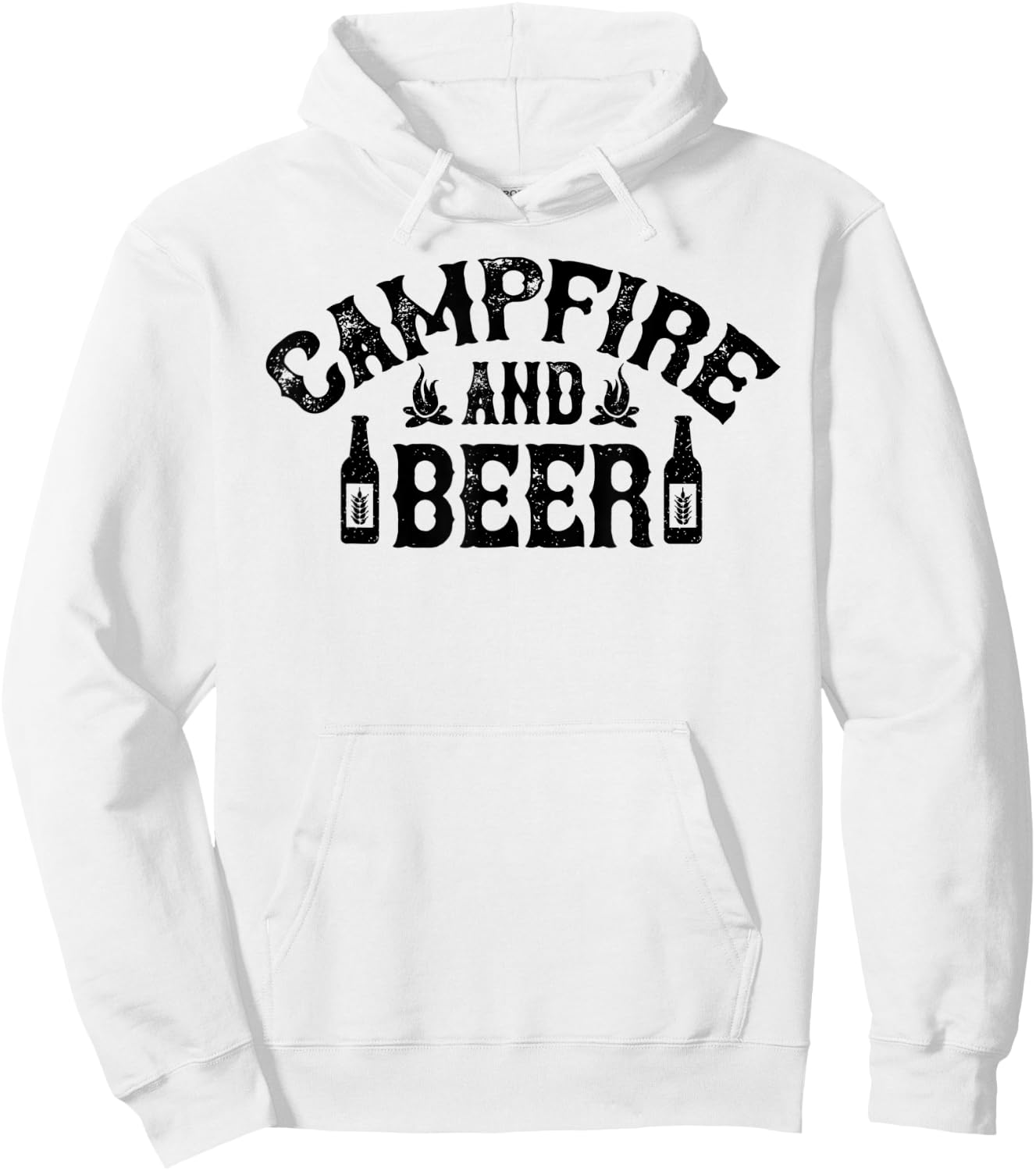 Campfire And Beer Camping Hoodie - Hoodie | White