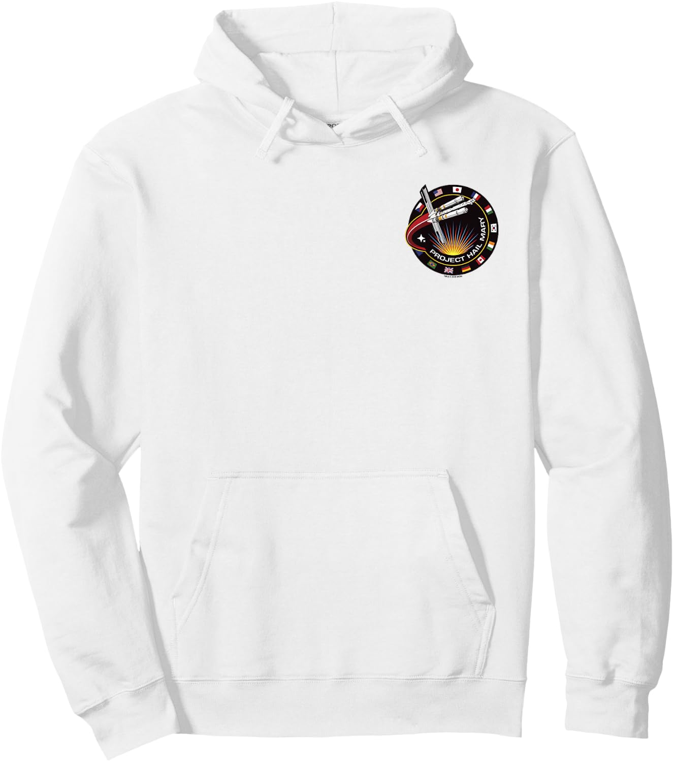 Project Hail Mary Mission Badge Pocket Logo Hoodie - Hoodie | White