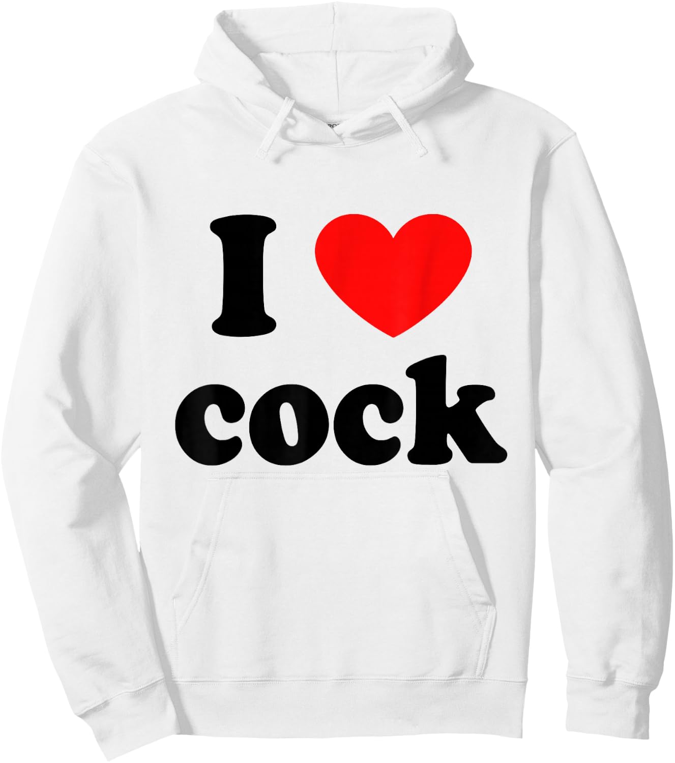 I Love Red Heart Cock Hoodie - Hoodie | White