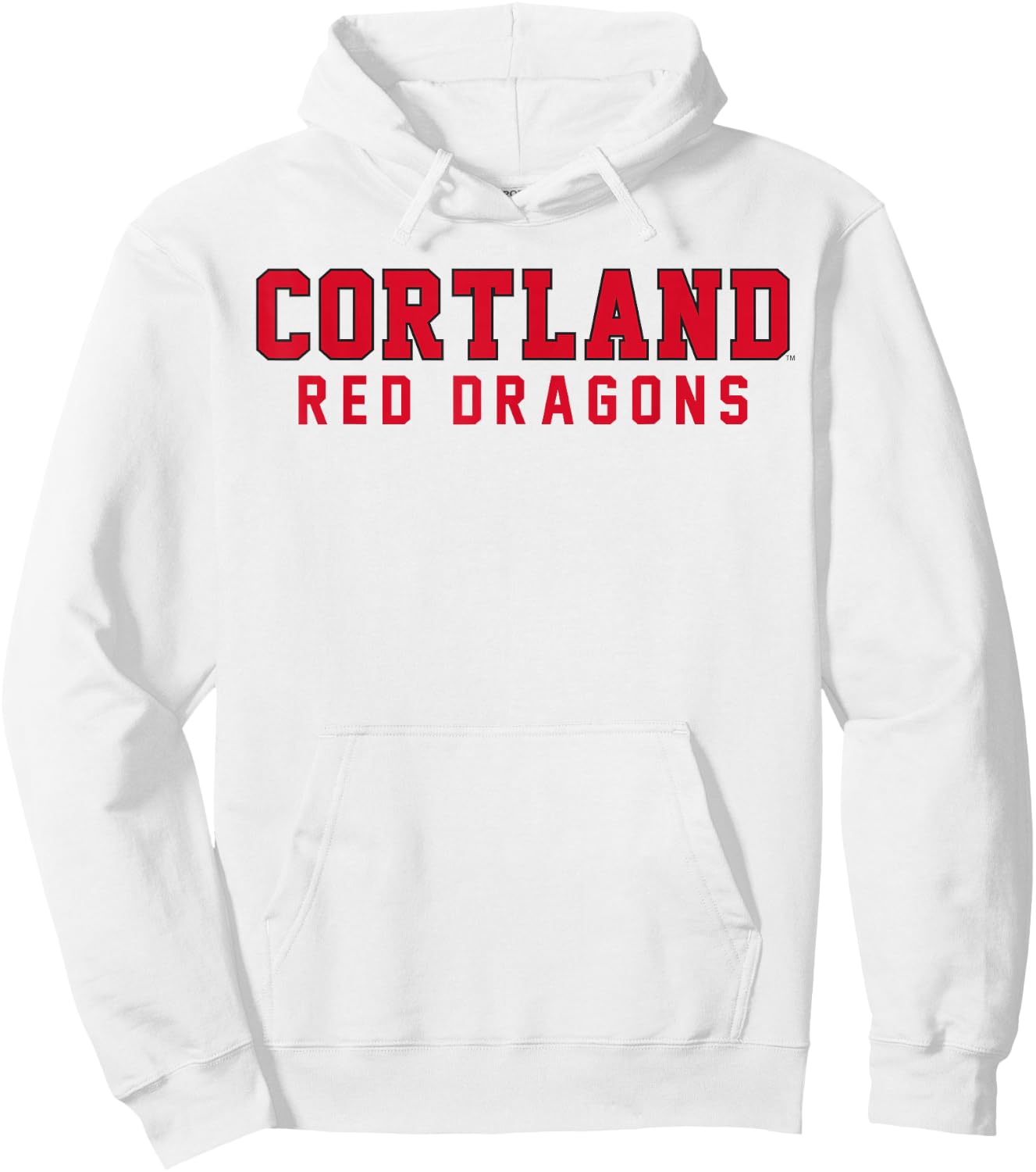 SUNY Cortland Red Dragons Classic Collegiate Text Hoodie - Hoodie | White