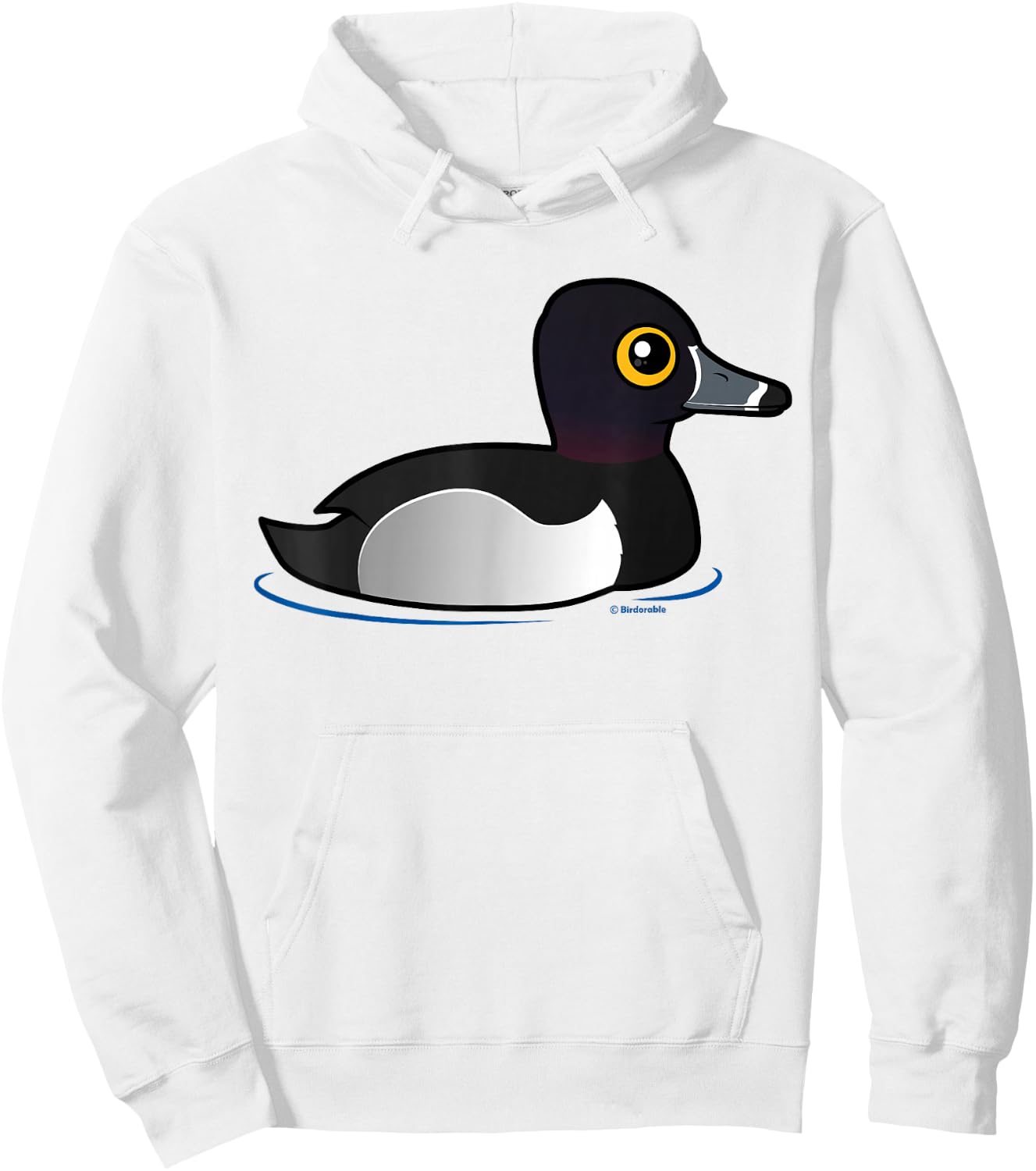 Cute Cartoon Ring-necked Duck Birdorable Waterfowl Bird Hoodie - Hoodie | White