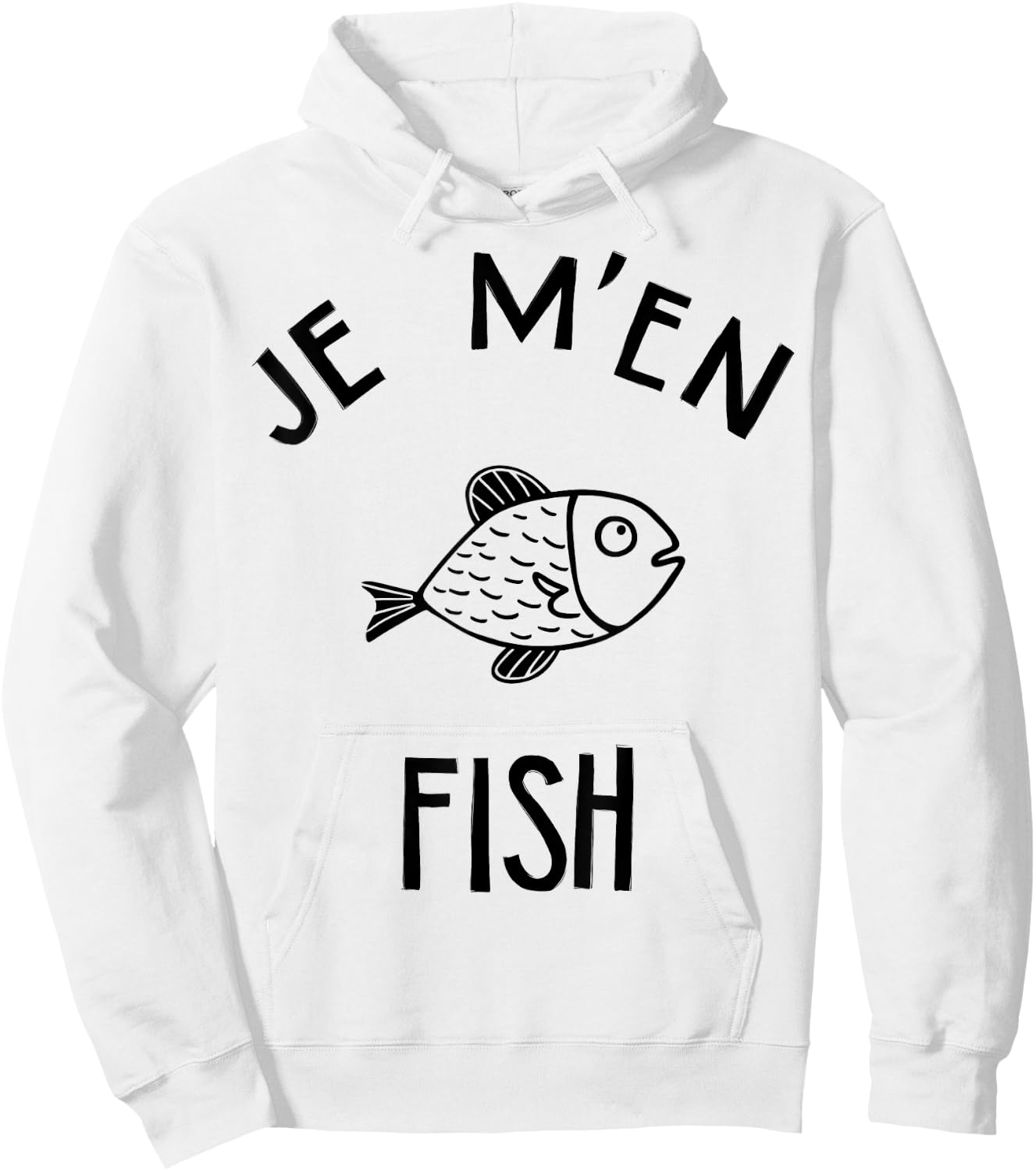 Je M'en Fish , white, S Hoodie - Hoodie | White