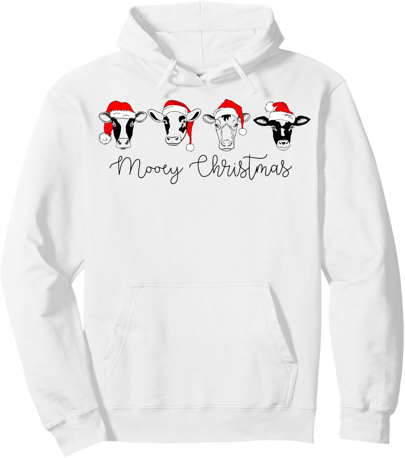 Funny Christmas Cows Mooey Christmas Cute Xmas Cow Hoodie - Hoodie | White