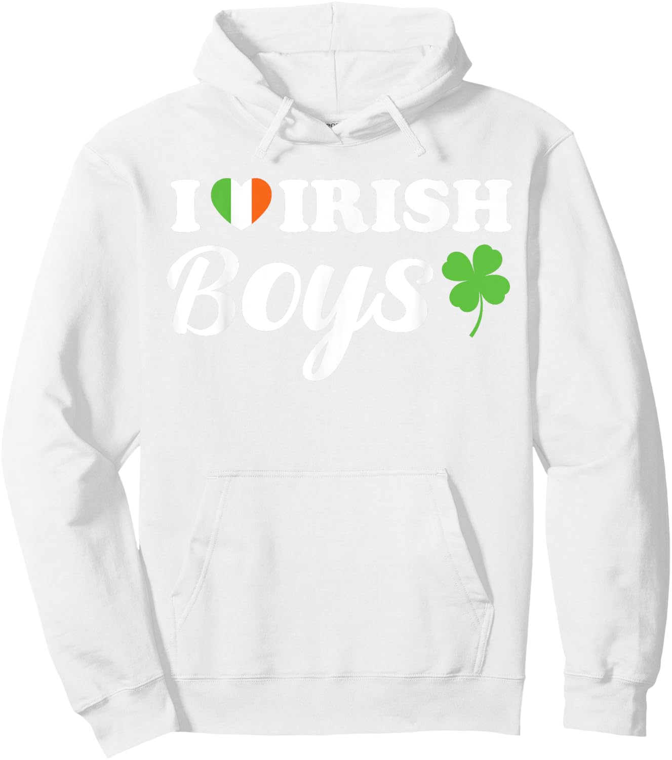 I Love Irish Boys Funny St Patricks Day Ireland Green Heart Hoodie - Hoodie | White